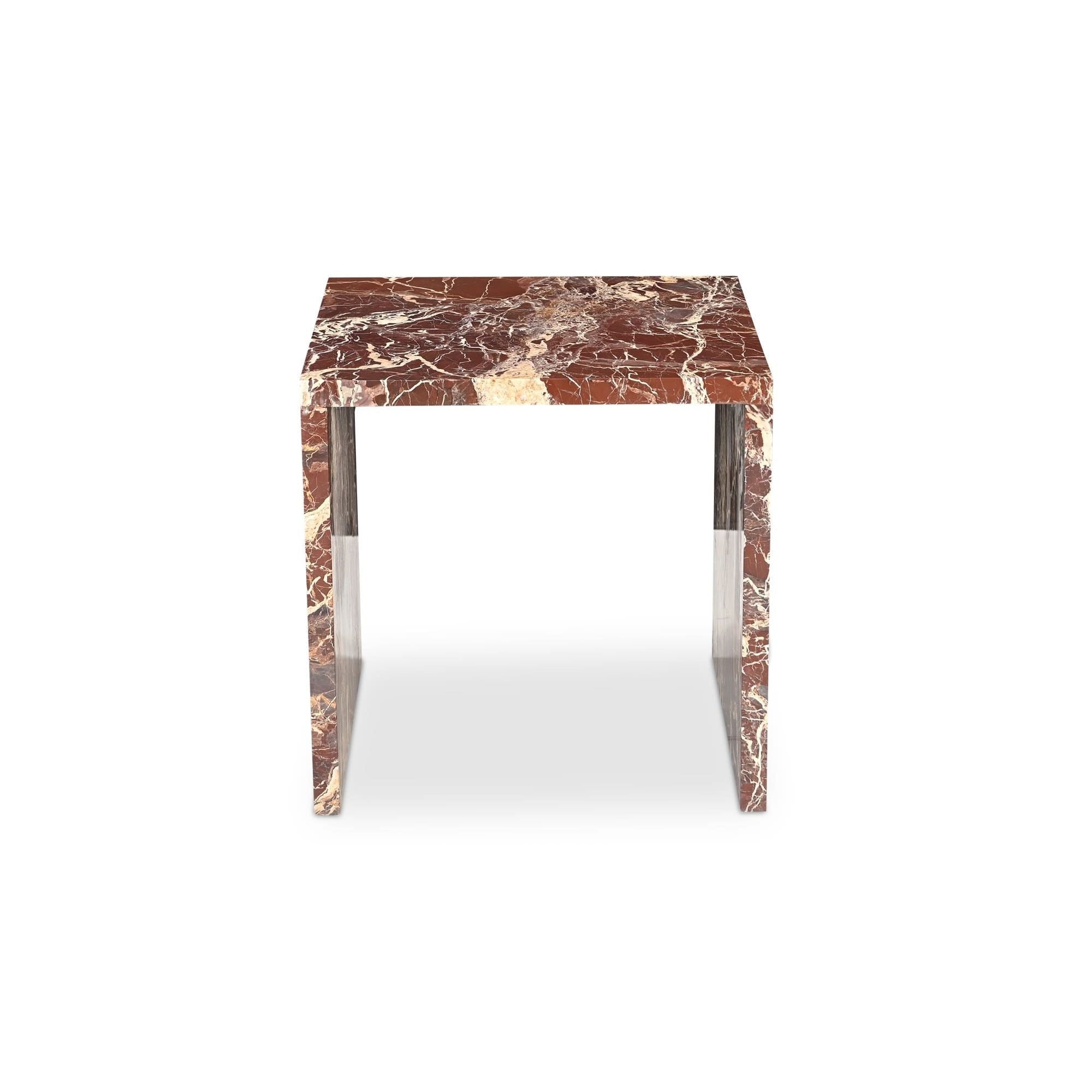 Moe's Home Collection Rosa Rossi Levanto Marble Accent Table - Image 1