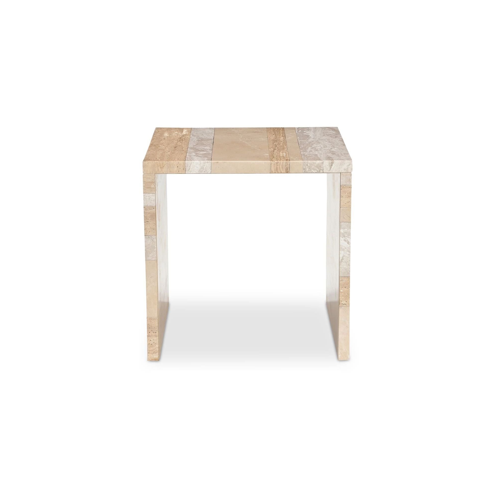 Moe's Home Collection Rosa Multicolor Marble Accent Table - Image 1