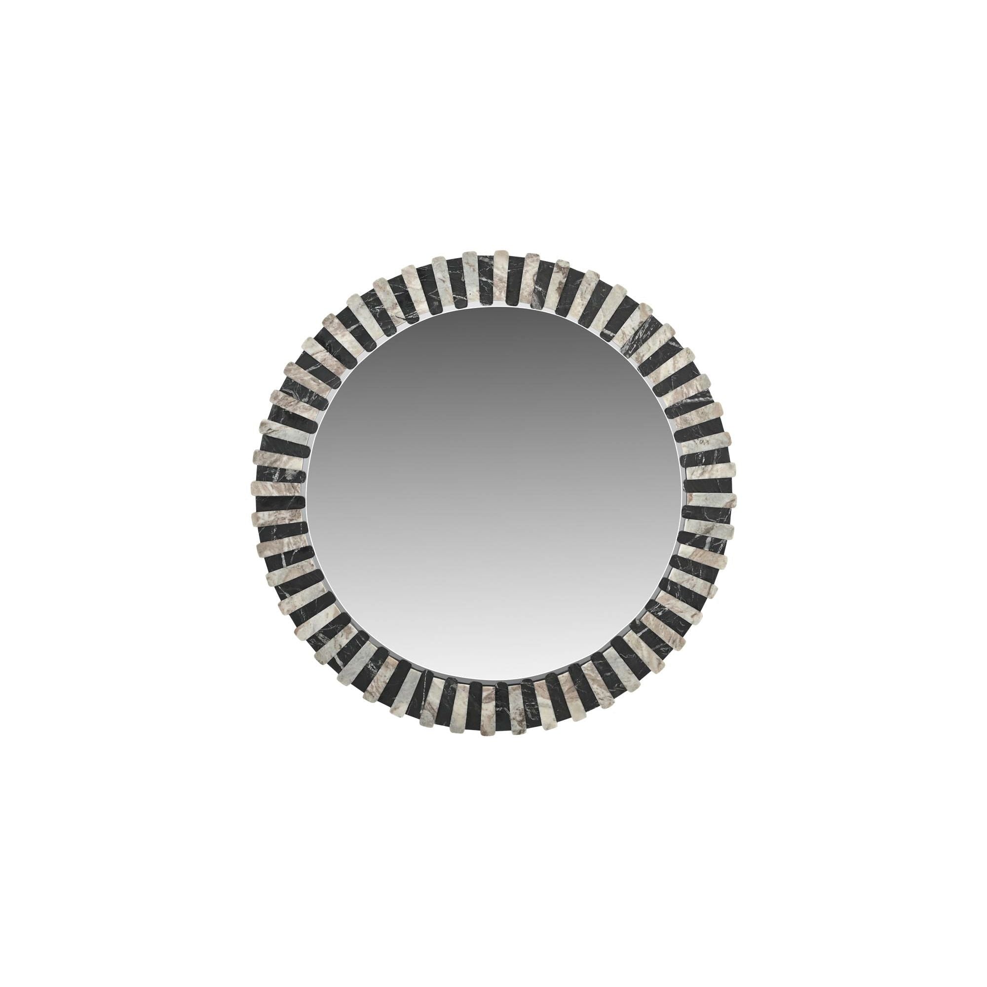 Moe's Home Isolde Mirror Black and Beige Marble - Image 1