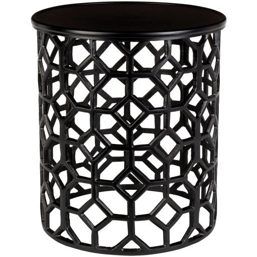Surya Hale Modern Black Metal Round Accent Side Table HALE-108 - Image 2