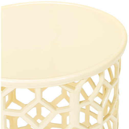 Surya Hale Modern Yellow Metal Round Accent Side Table HALE-104 - Image 3