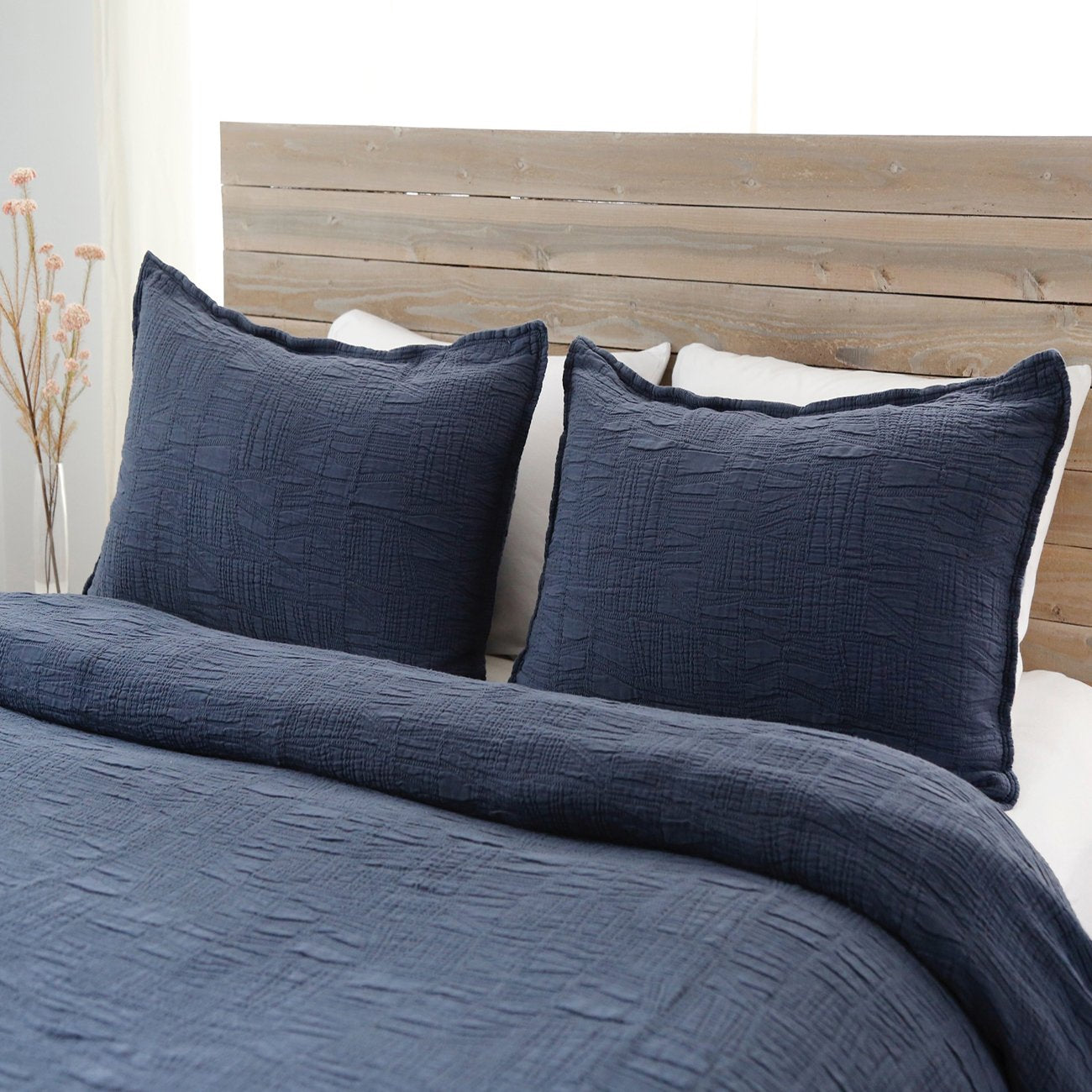 Pom Pom at Home Harbour Navy Matelasse Coverlet and Pillow Shams ~ Available in Twin, Queen and King Sizes - Image 1