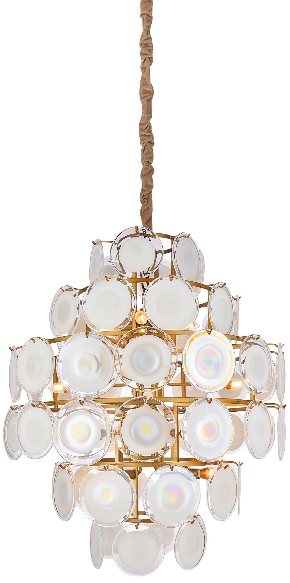 Harp & Finial Isla 35"W 16-Lt Gold Chan - Image 2