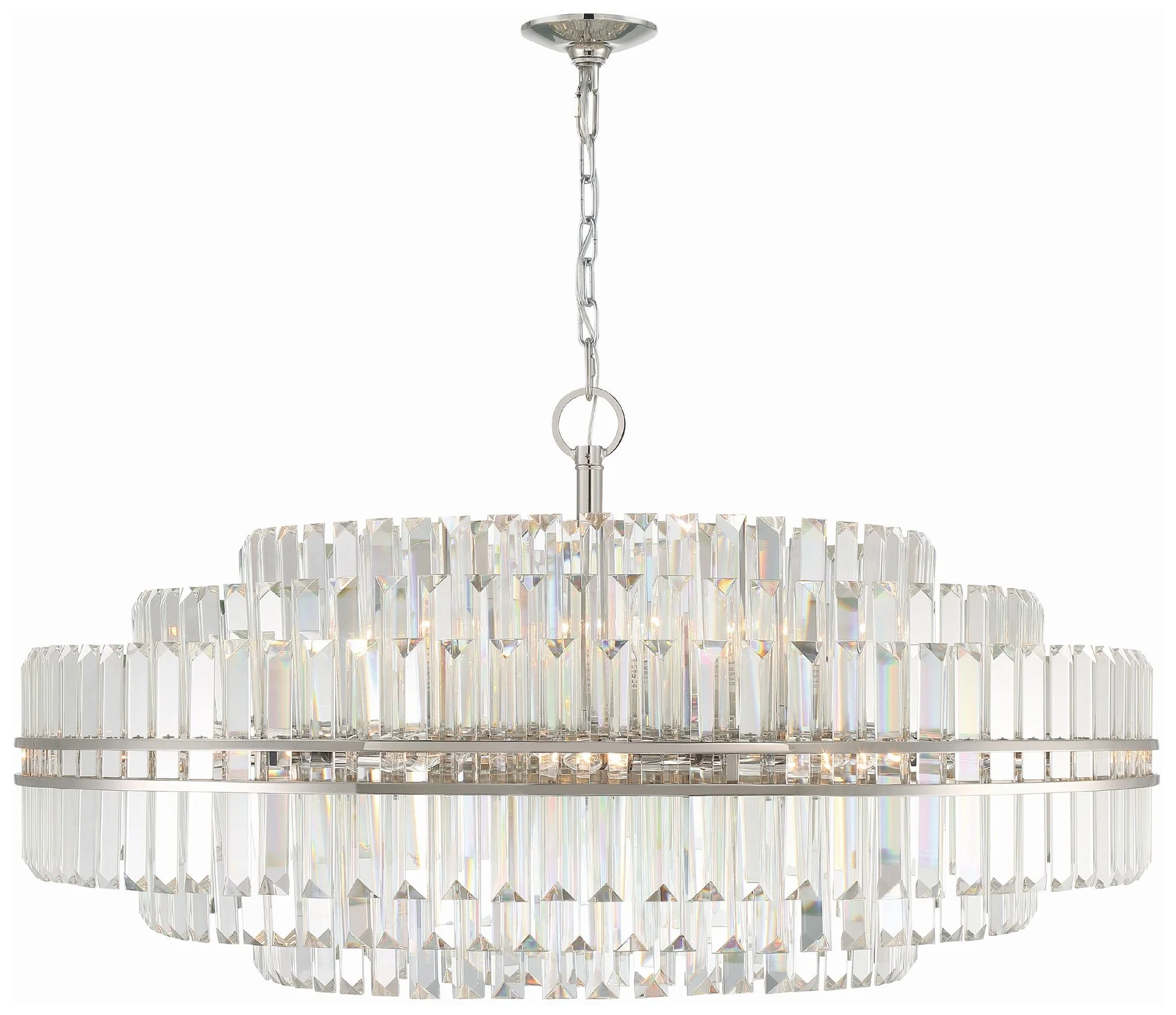 Hayes 40 1/2" Wide Polished Nickel and Crystal Chandelier - Image 3