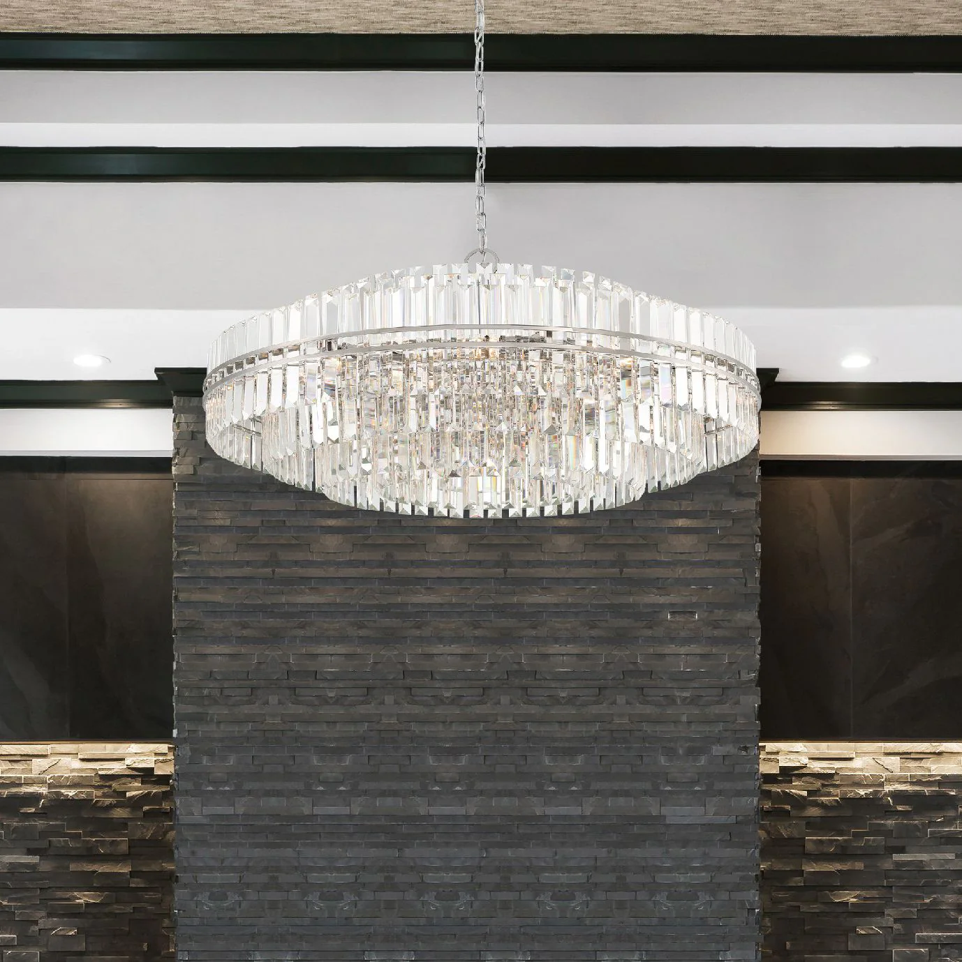 Hayes 40 1/2" Wide Polished Nickel and Crystal Chandelier - Image 2