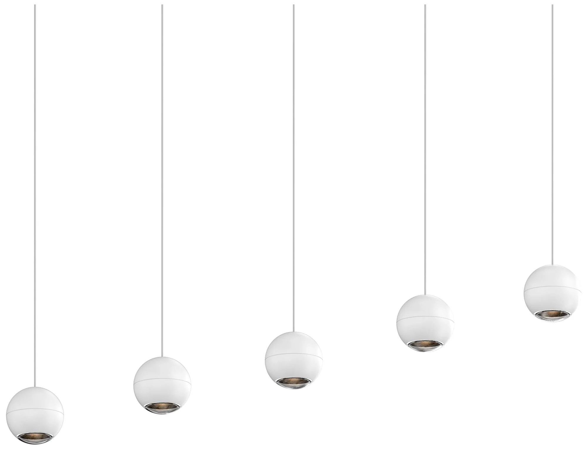 Hemisphere 15" 5 Light Textured White Linear Pendant - Image 1