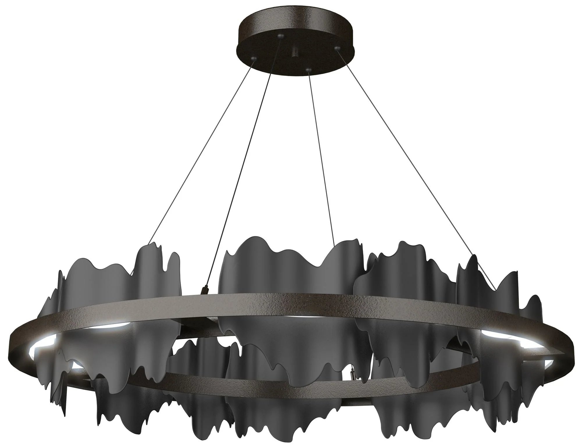 Hildene 38"W Black Accented Circular Oil Rubbed Bronze Standard LED Pe - Image 1