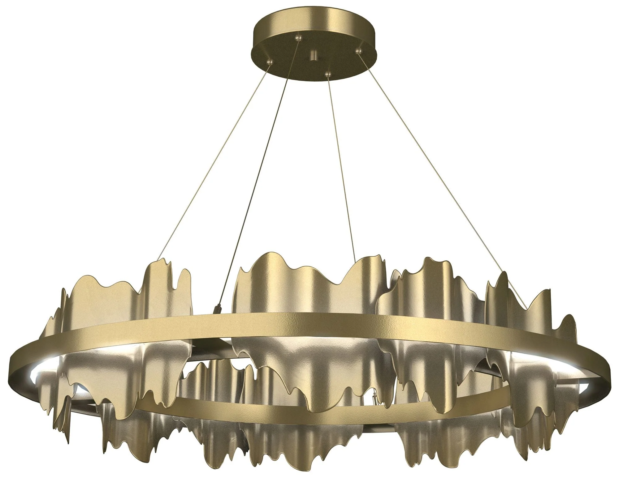 Hildene 38"W Brass Accented Circular Brass Standard LED Pendant - Image 1