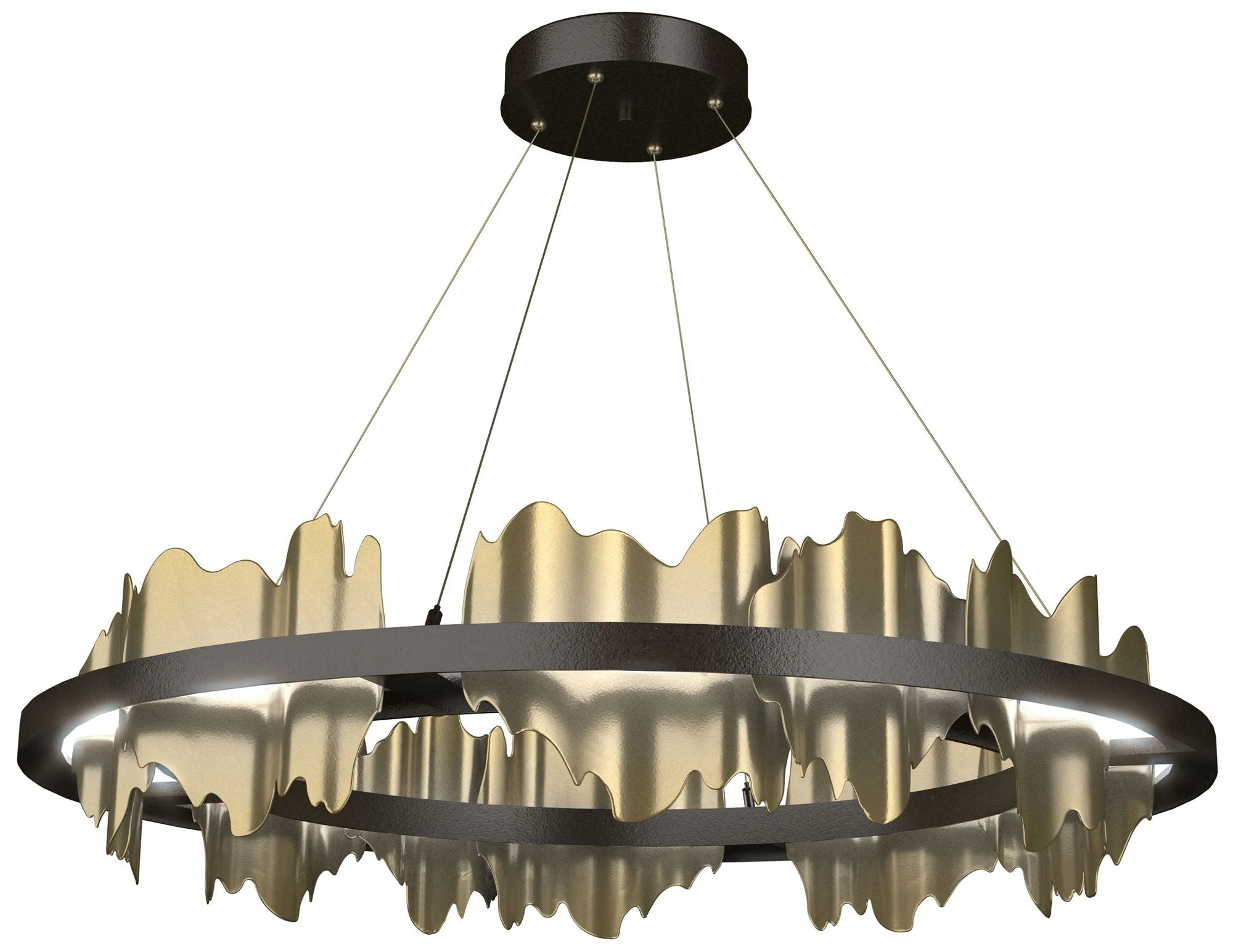 Hildene 38"W Brass Accented Circular Oil Rubbed Bronze Standard LED Pe - Image 1