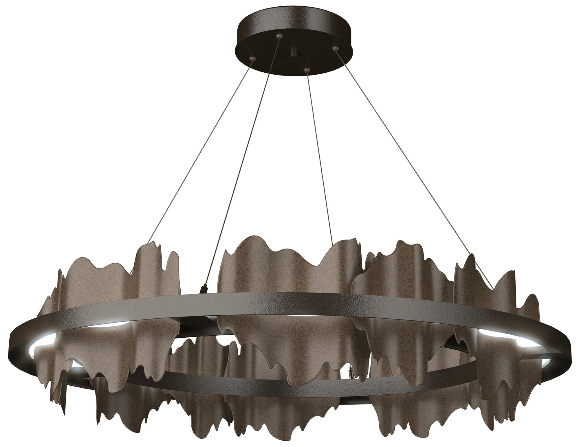 Hildene 38"W Bronze Accented Circular Oiled Bronze Standard LED Pendan - Image 1