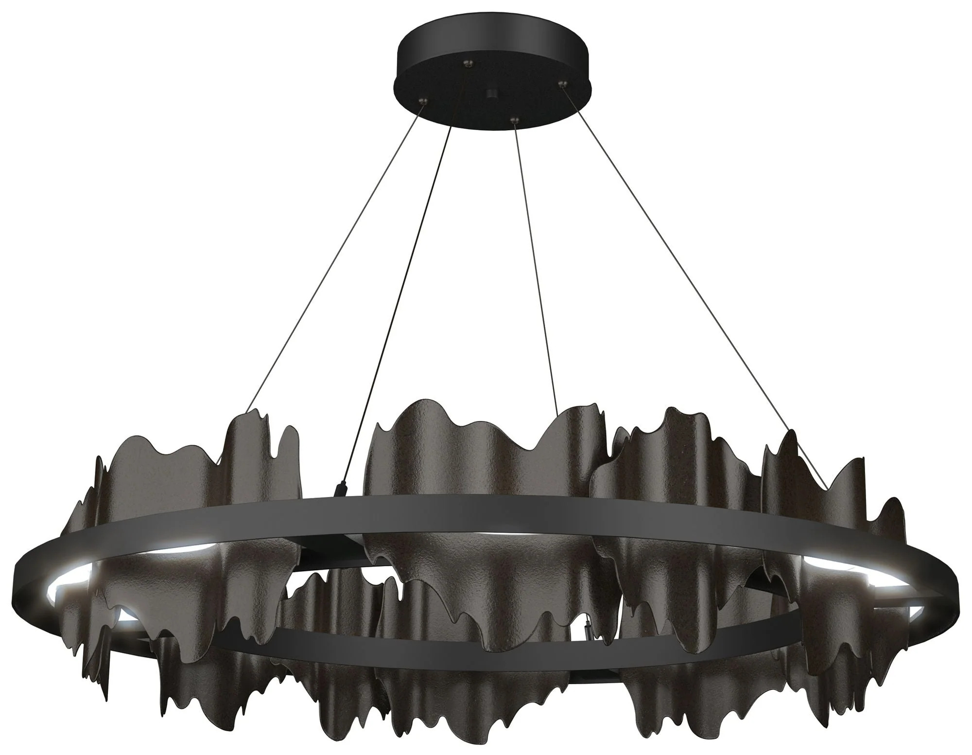 Hildene 38"W Oil Rubbed Bronze Accented Circular Black Standard LED Pe - Image 1