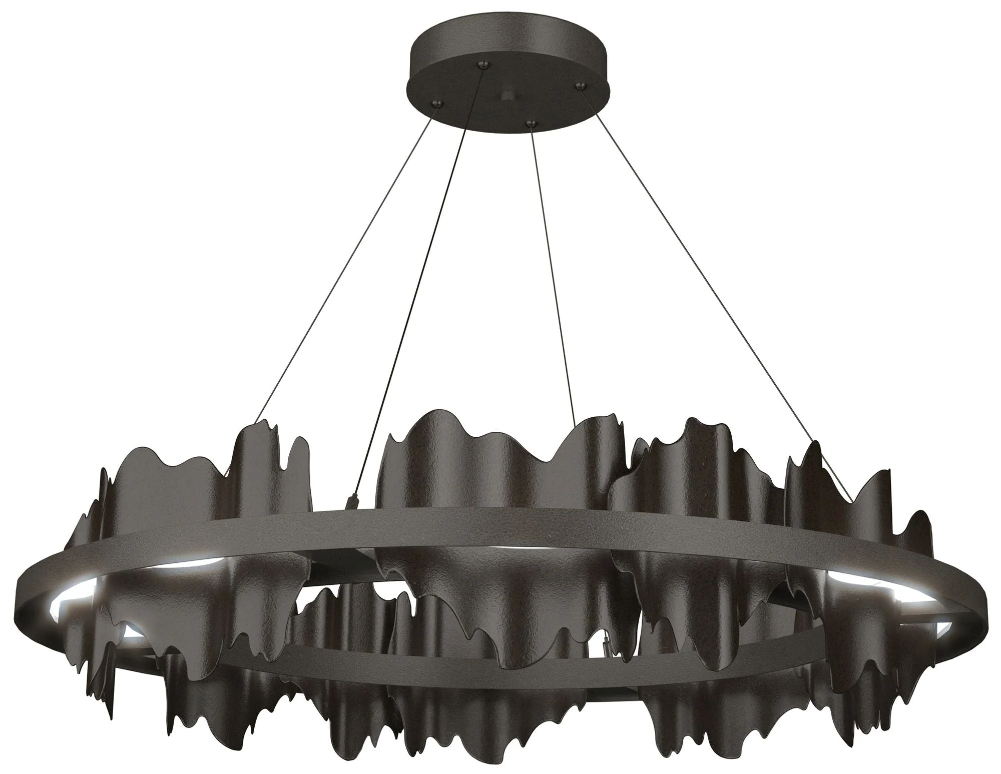 Hildene 38"W Oil Rubbed Bronze Accented Circular Smoke Standard LED Pendant - Image 1