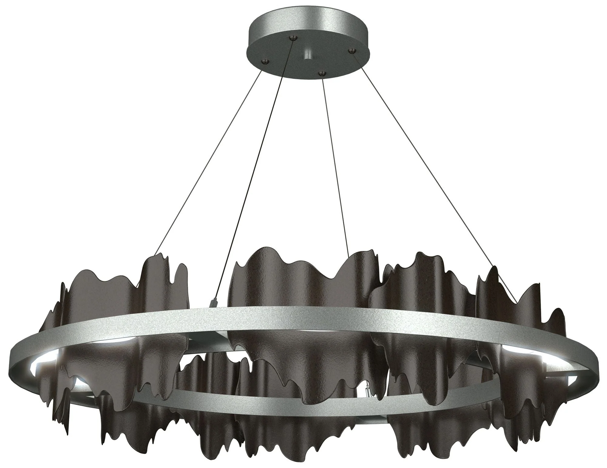 Hildene 38"W Oil Rubbed Bronze Accented Circular  Standard LED Pendant - Image 1