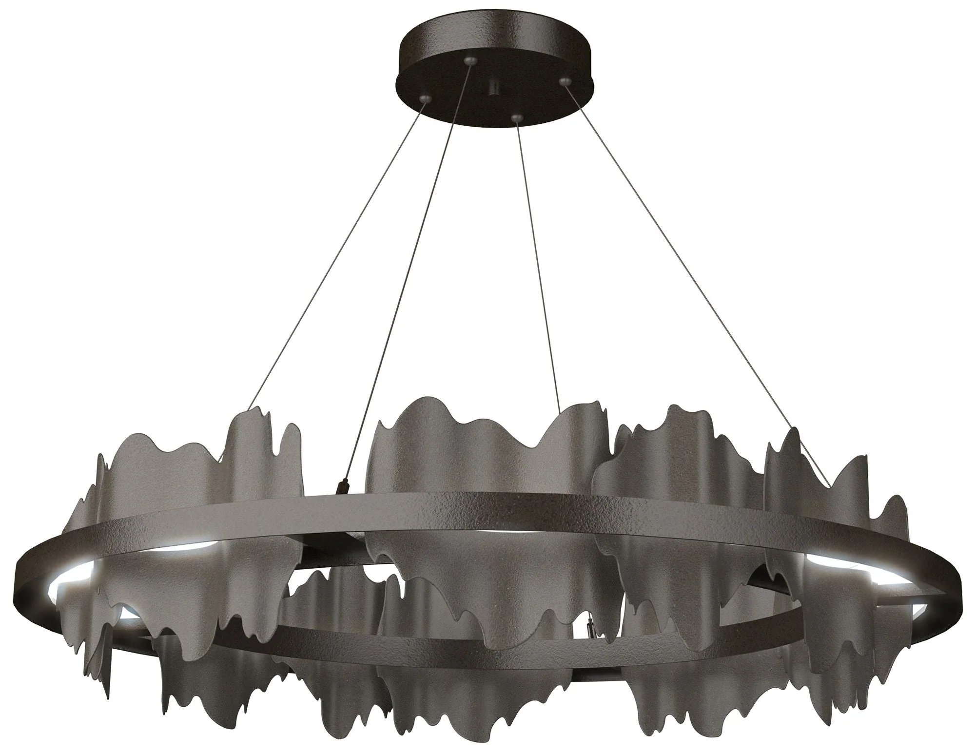 Hildene 38"W Smoke Accented Circular Oil Rubbed Bronze Standard LED Pe - Image 1