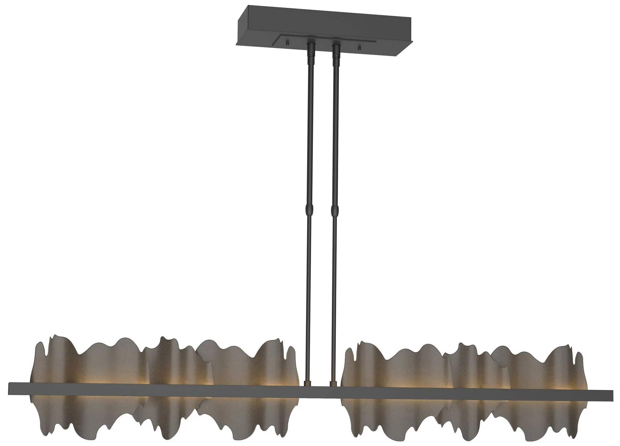 Hildene 51.9" Black & Dark Smoke Short LED Pendant - Image 1