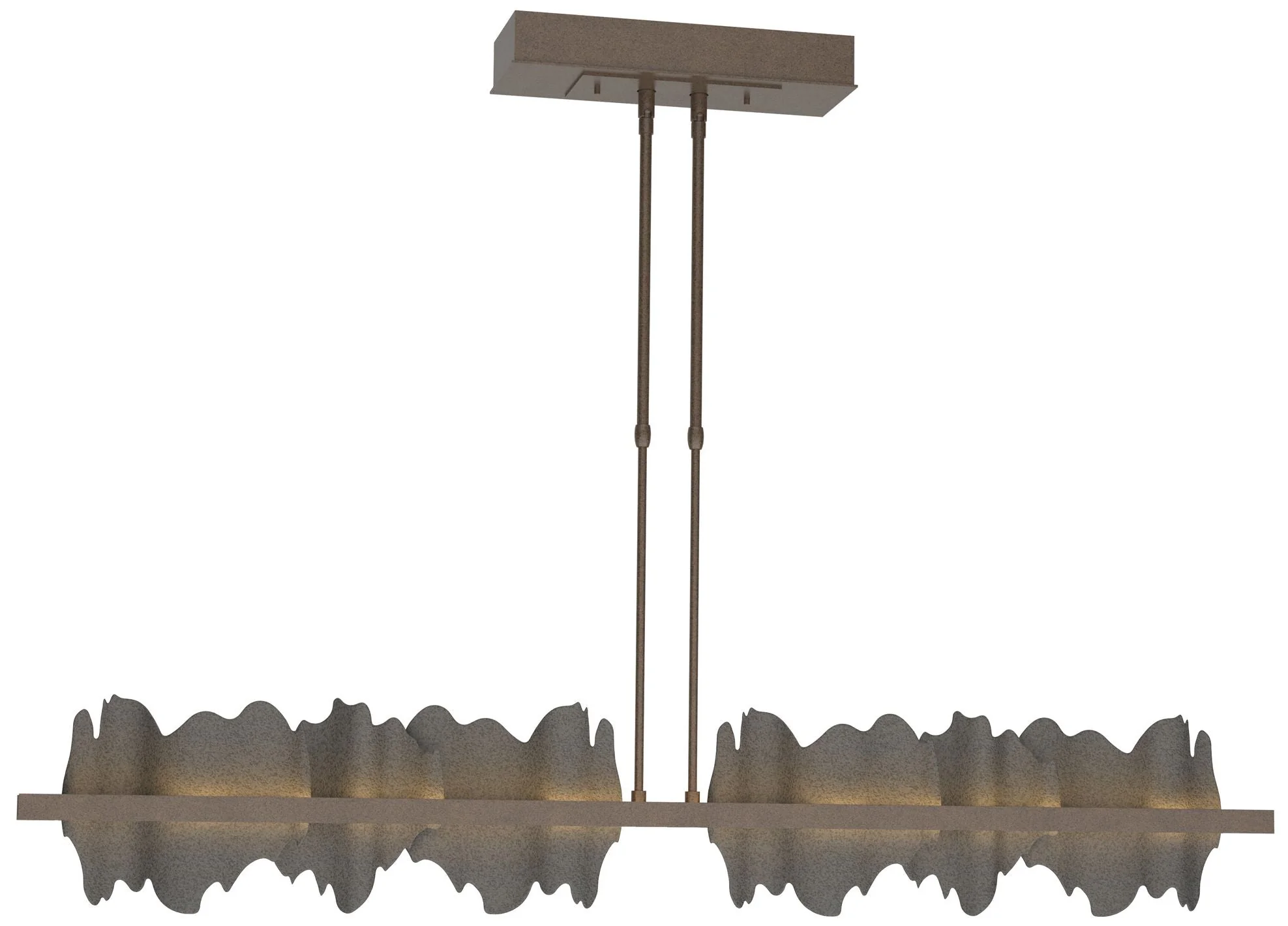 Hildene 51.9" Bronze & Natural Iron Long LED Pendant - Image 1
