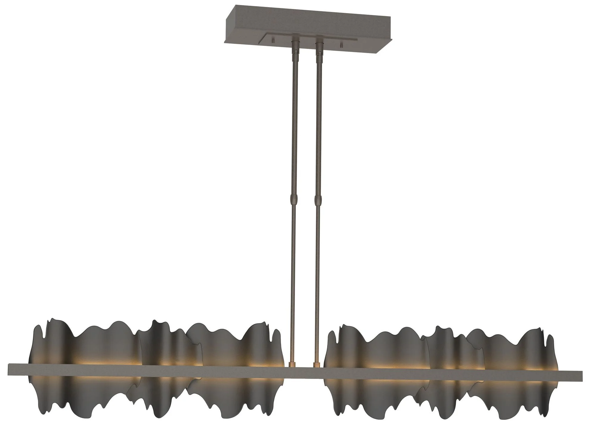 Hildene 51.9" Dark Smoke & Black Short LED Pendant - Image 1