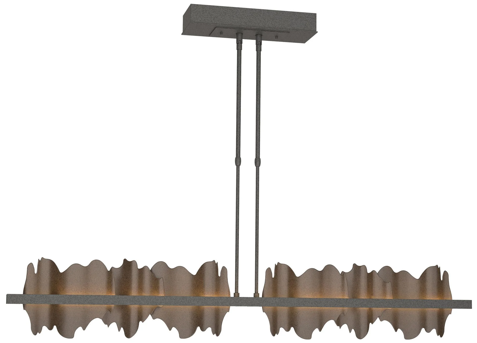 Hildene 51.9" Natural Iron & Bronze Short LED Pendant - Image 1