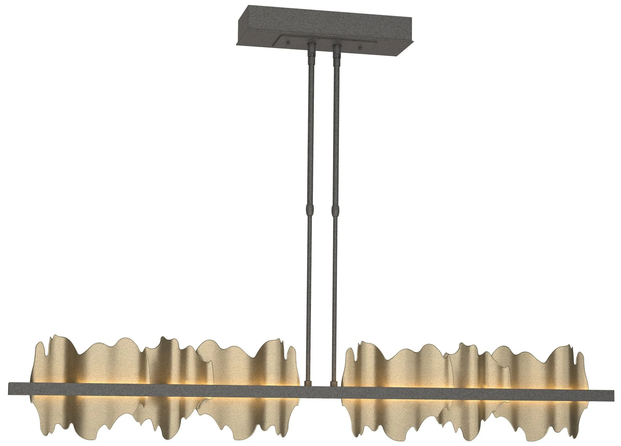 Hildene 51.9" Natural Iron & Soft Gold Long LED Pendant - Image 1