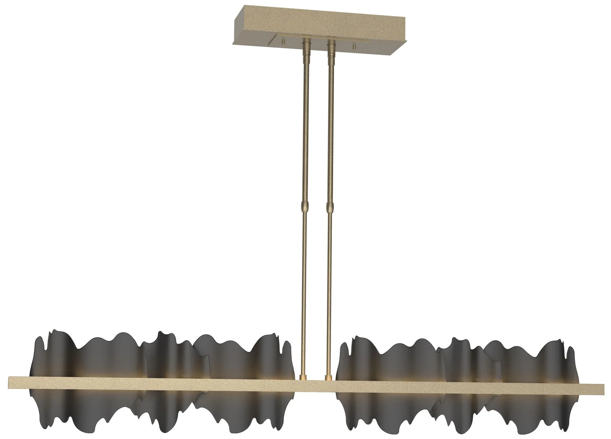 Hildene 51.9" Soft Gold & Black Long LED Pendant - Image 1