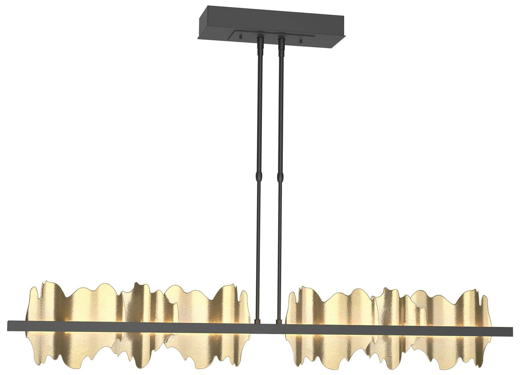 Hildene 51.9" Wide Large Black And Modern Brass LED Pendant - Image 1