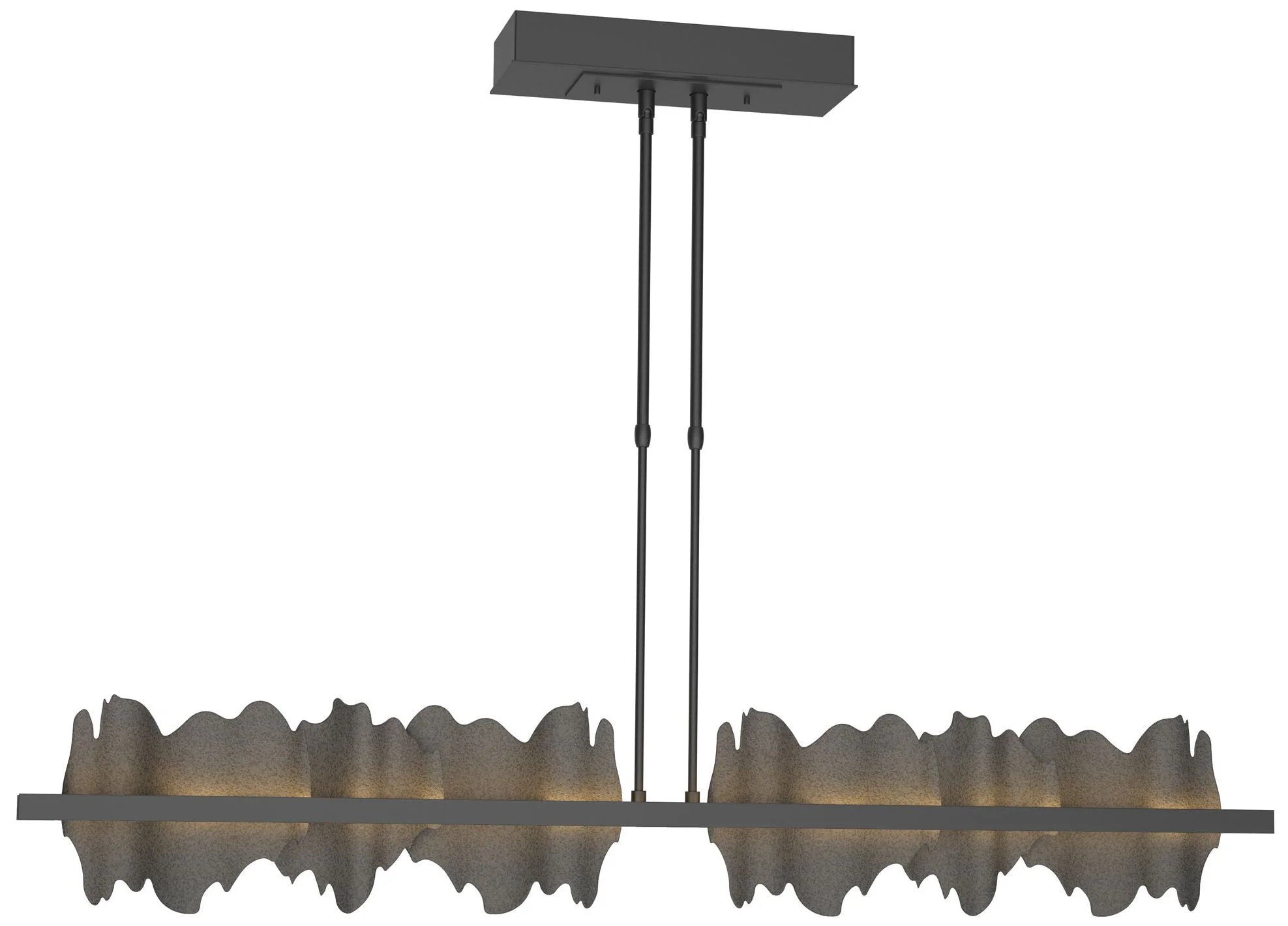 Hildene 51.9" Wide Large Black And Natural Iron LED Pendant - Image 1