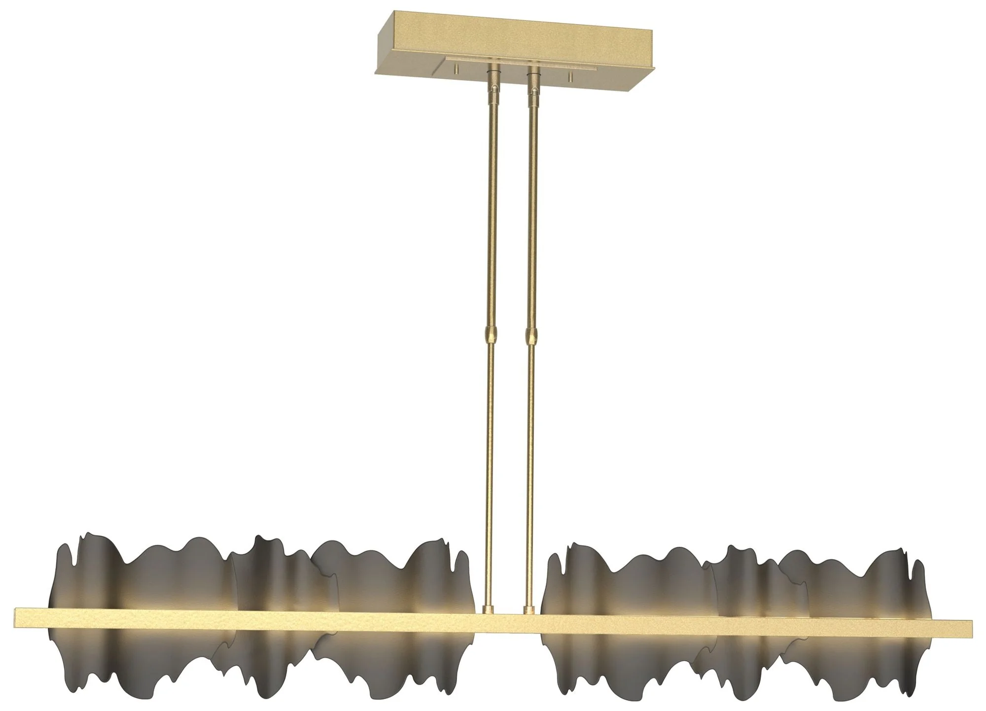 Hildene 51.9" Wide Large Modern Brass And Black LED Pendant - Image 1