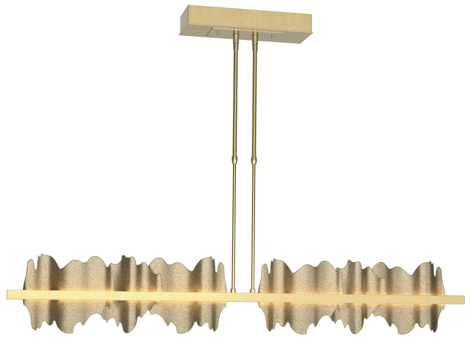 Hildene 51.9" Wide Large Modern Brass And Soft Gold LED Pendant - Image 1
