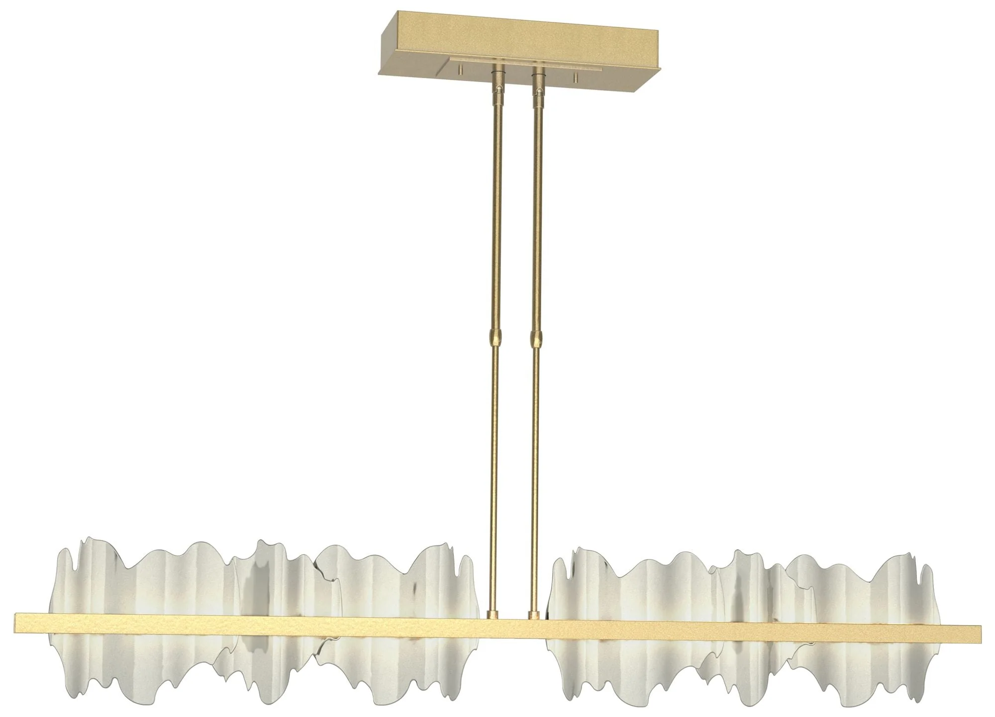 Hildene 51.9" Wide Large Modern Brass And Sterling LED Pendant - Image 1