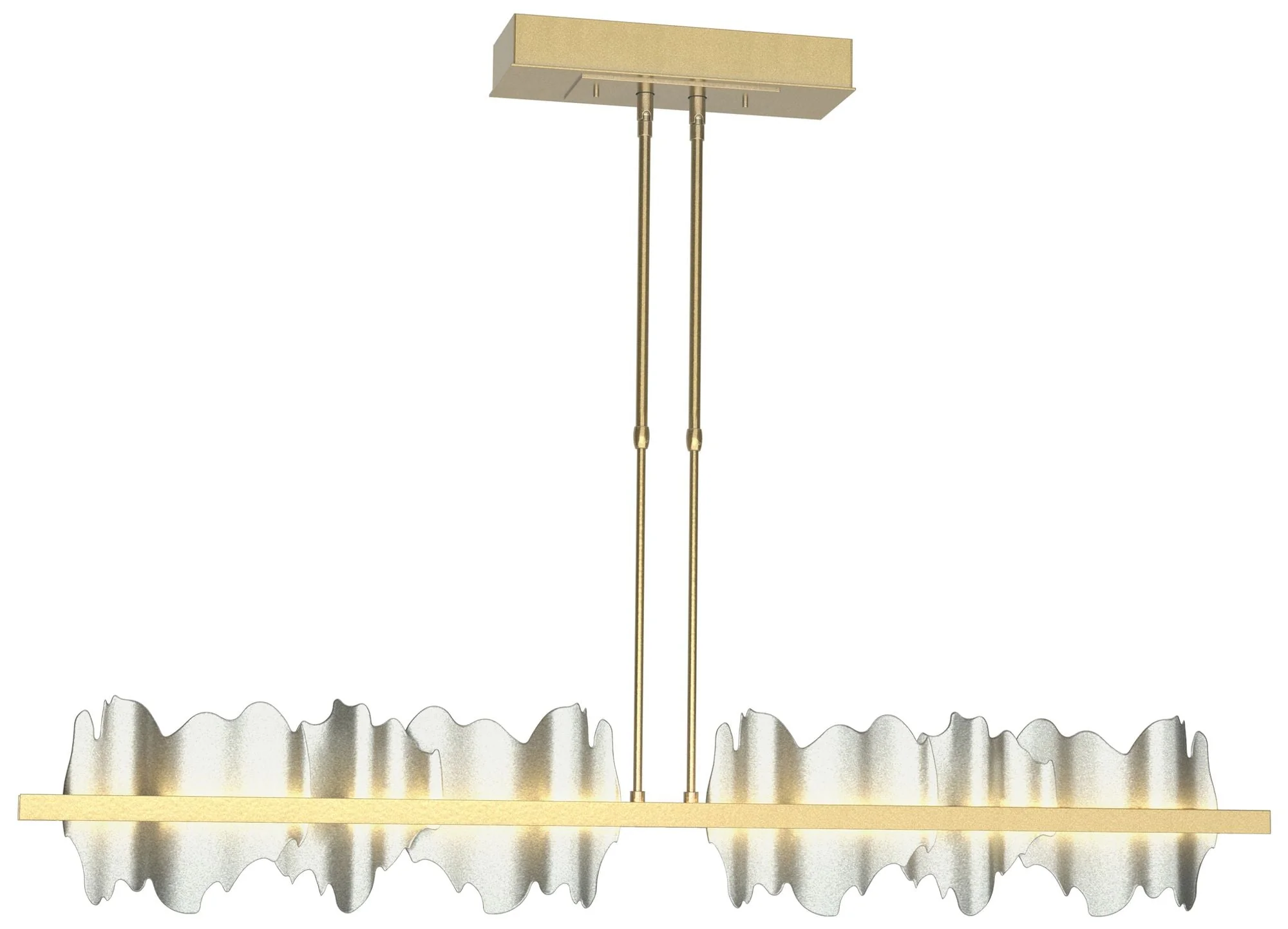 Hildene 51.9" Wide Large Modern Brass And Vintage Platinum LED Pendant - Image 1