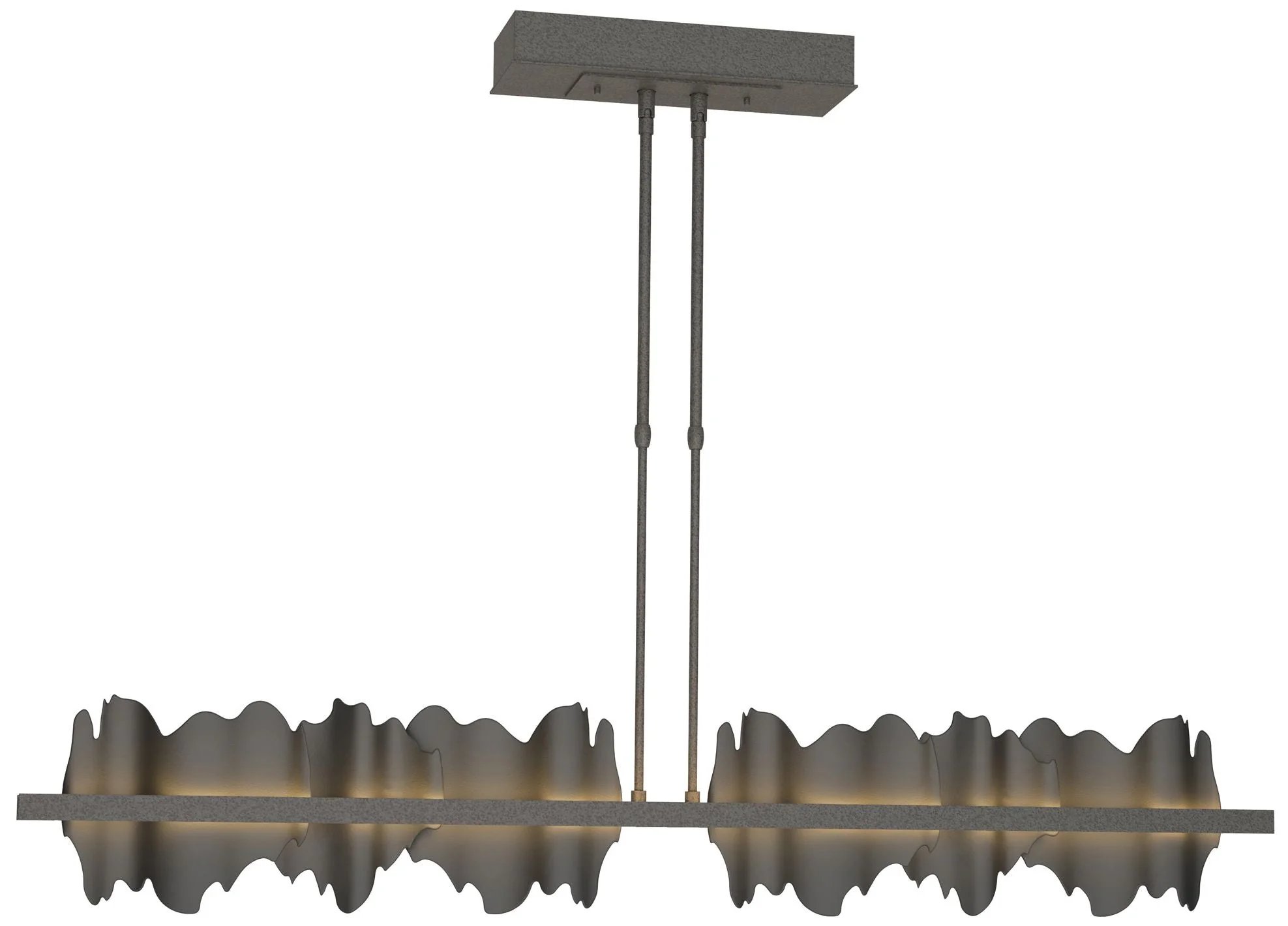 Hildene 51.9" Wide Large Natural Iron And Black LED Pendant - Image 1