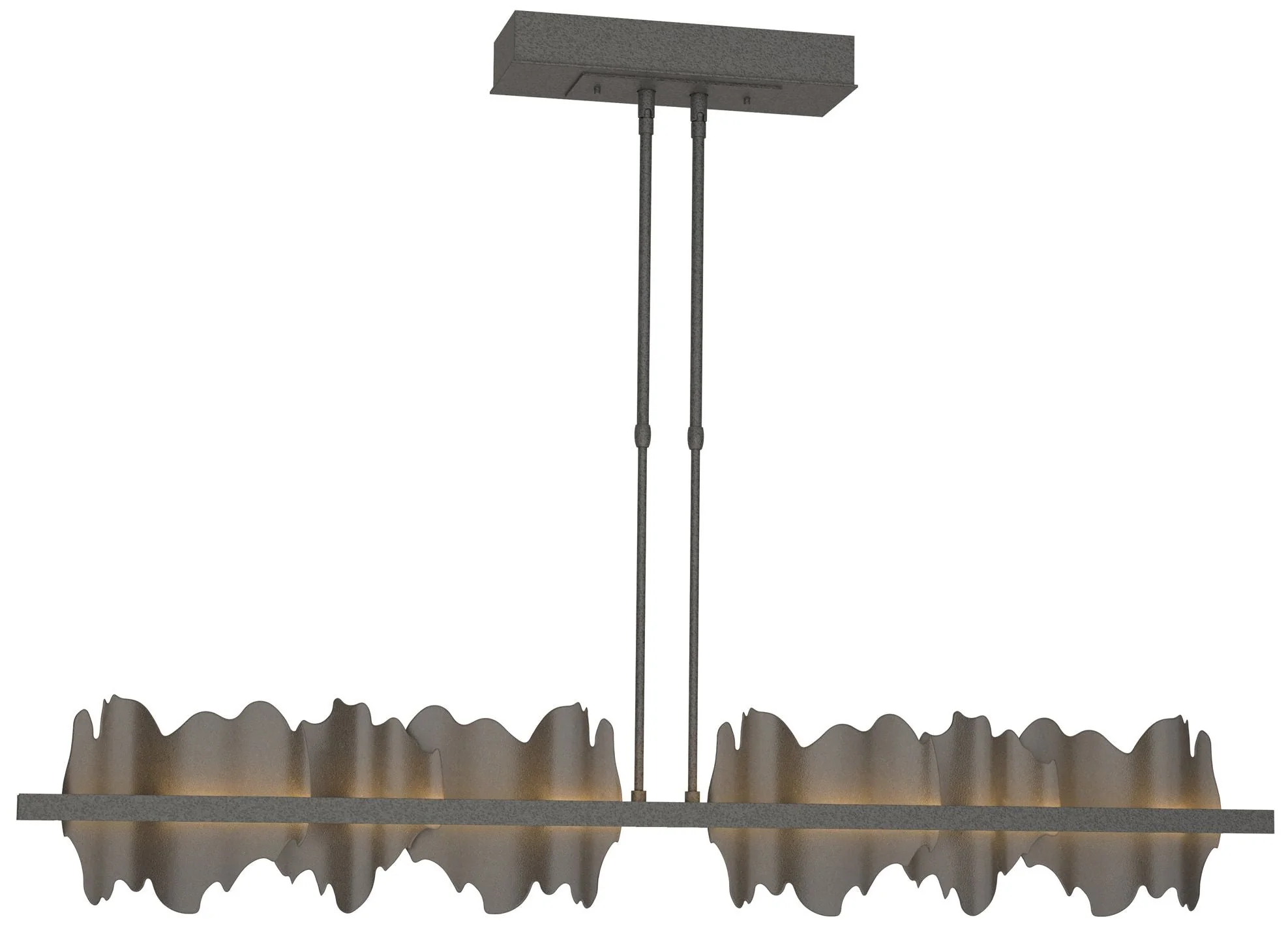 Hildene 51.9" Wide Large Natural Iron And Dark Smoke LED Pendant - Image 1