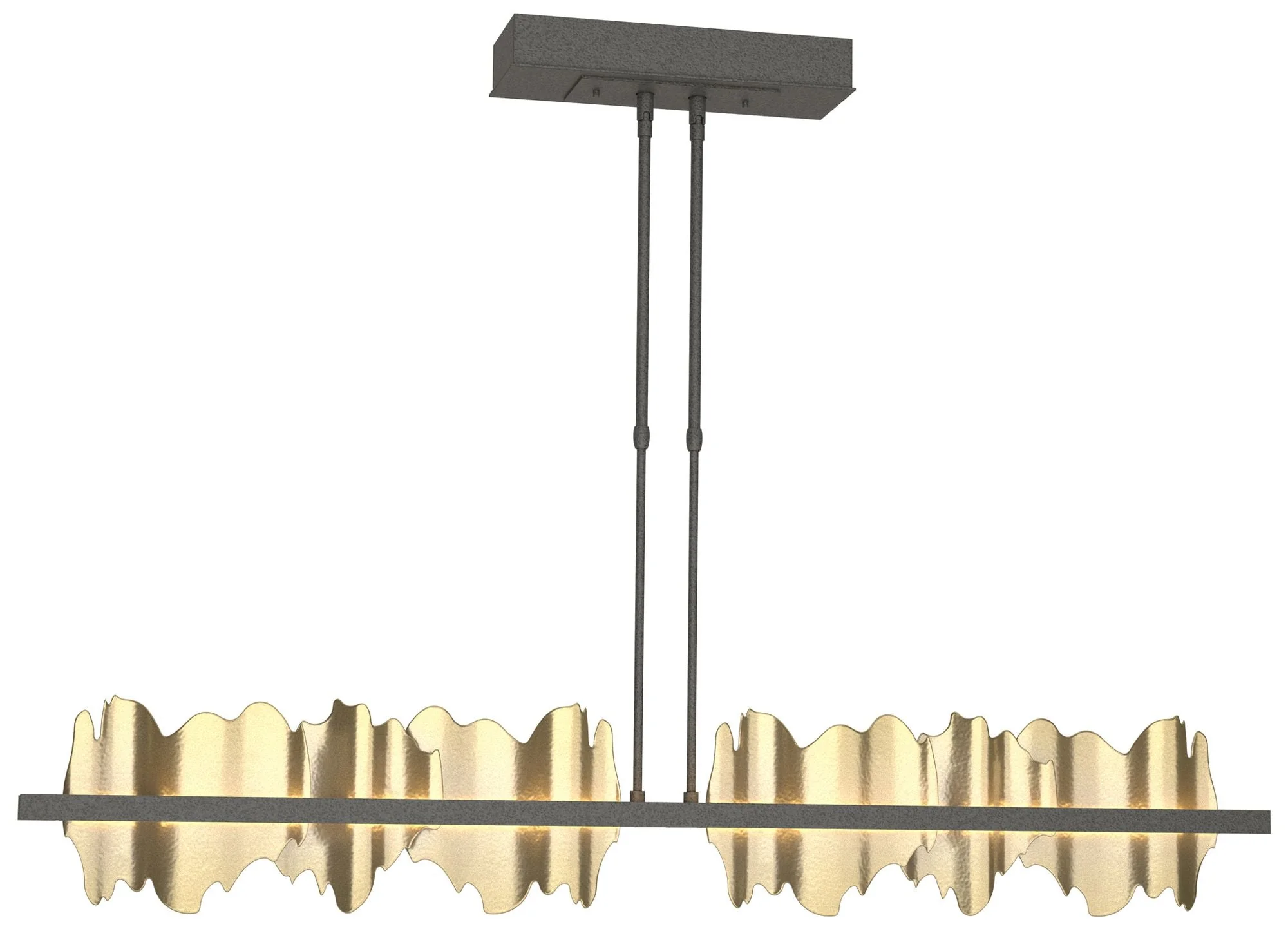 Hildene 51.9" Wide Large Natural Iron And Modern Brass LED Pendant - Image 1