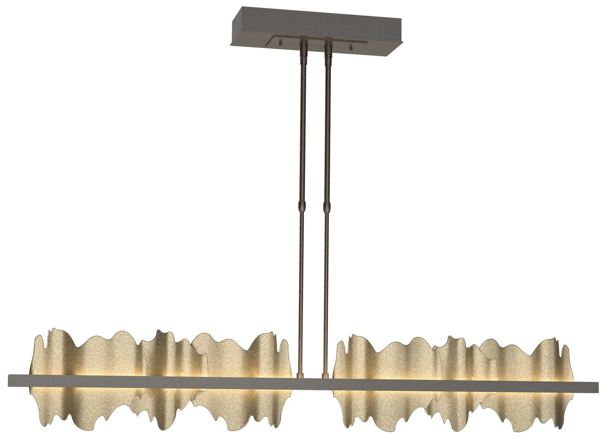 Hildene 51.9" Wide Large Oil Rubbed Bronze And Soft Gold LED Pendant - Image 1