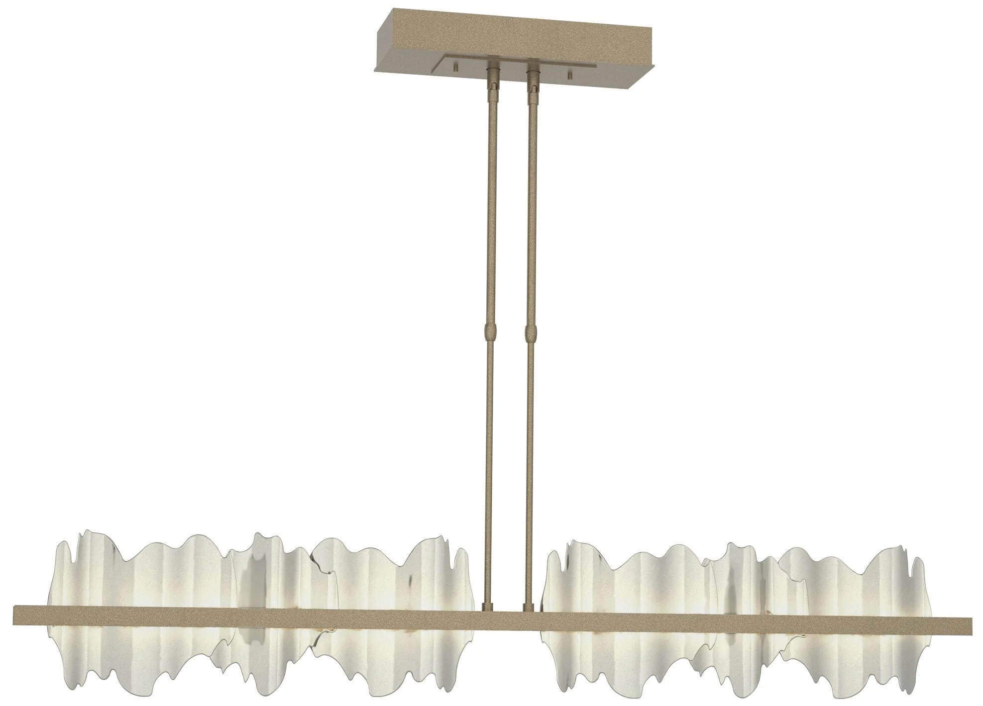 Hildene 51.9" Wide Large Soft Gold And Sterling LED Pendant - Image 1
