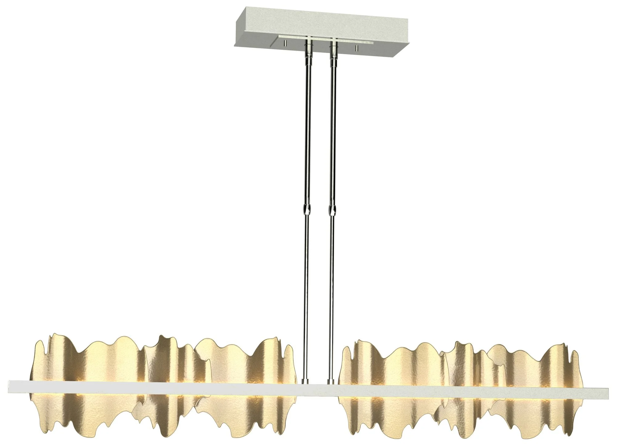 Hildene 51.9" Wide Large Sterling And Modern Brass LED Pendant - Image 1