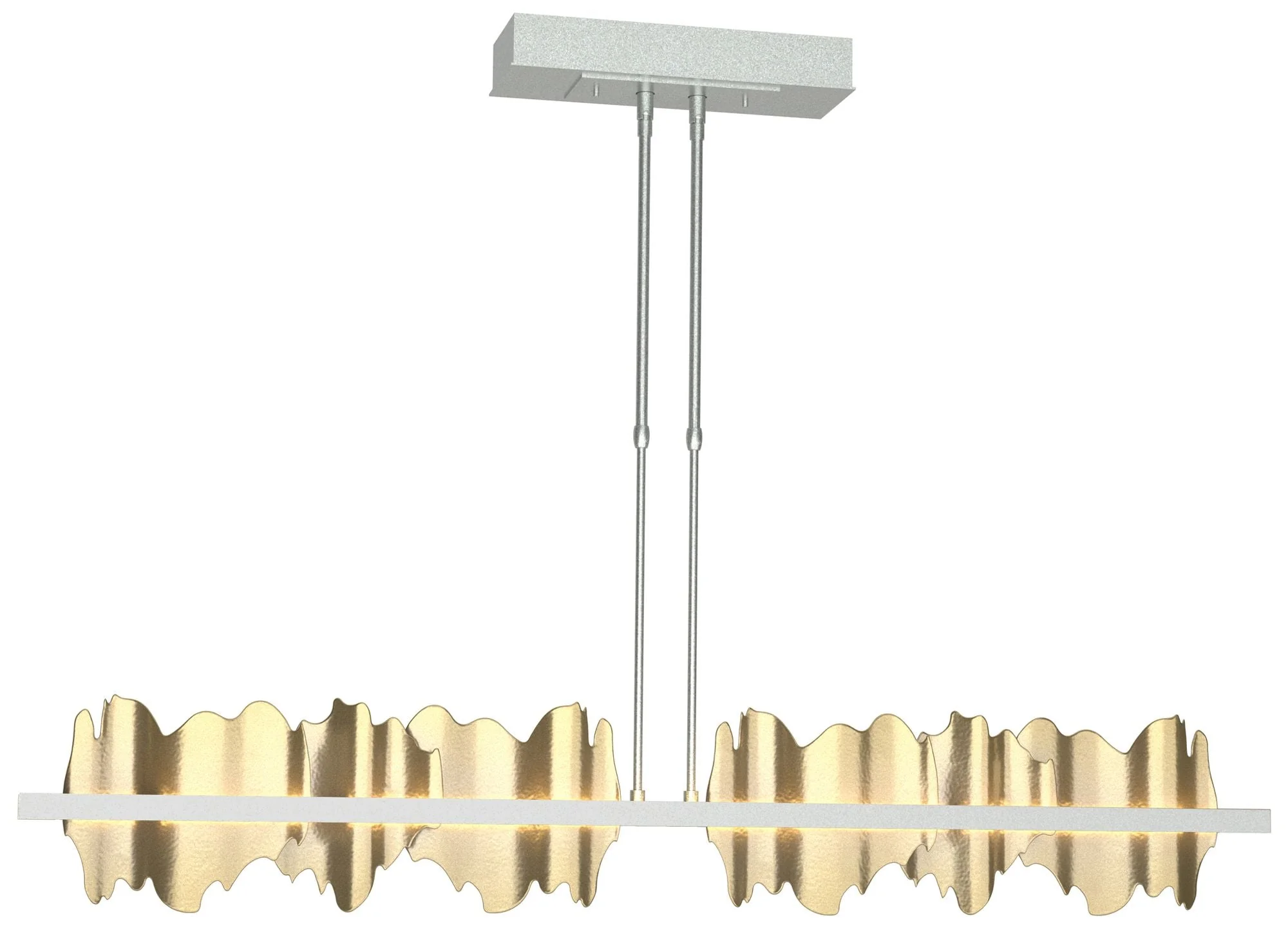 Hildene 51.9" Wide Large Vintage Platinum And Modern Brass LED Pendant - Image 1