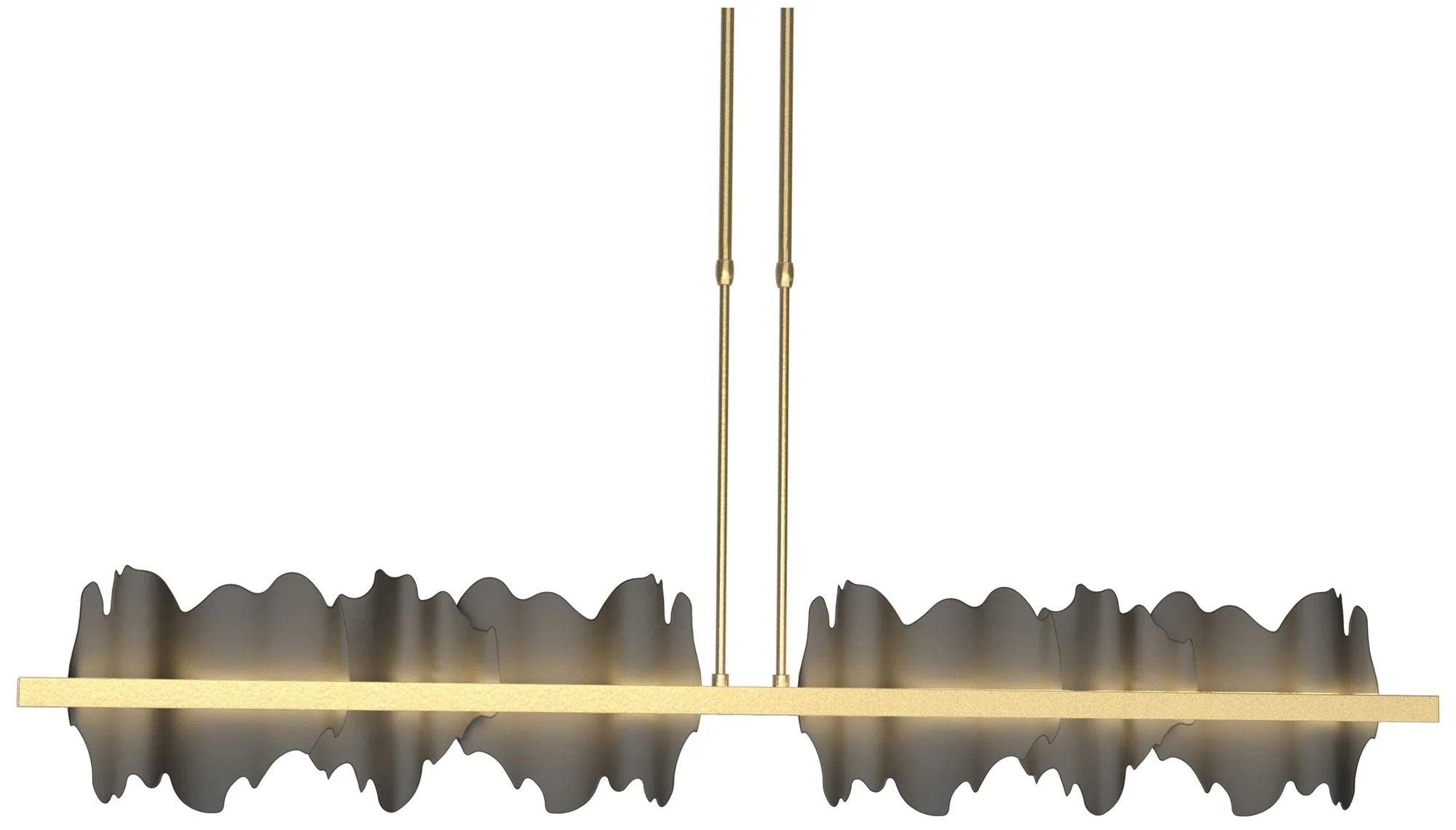 Hildene 51.9"W Black Accented Large Modern Brass Long LED Pendant - Image 1