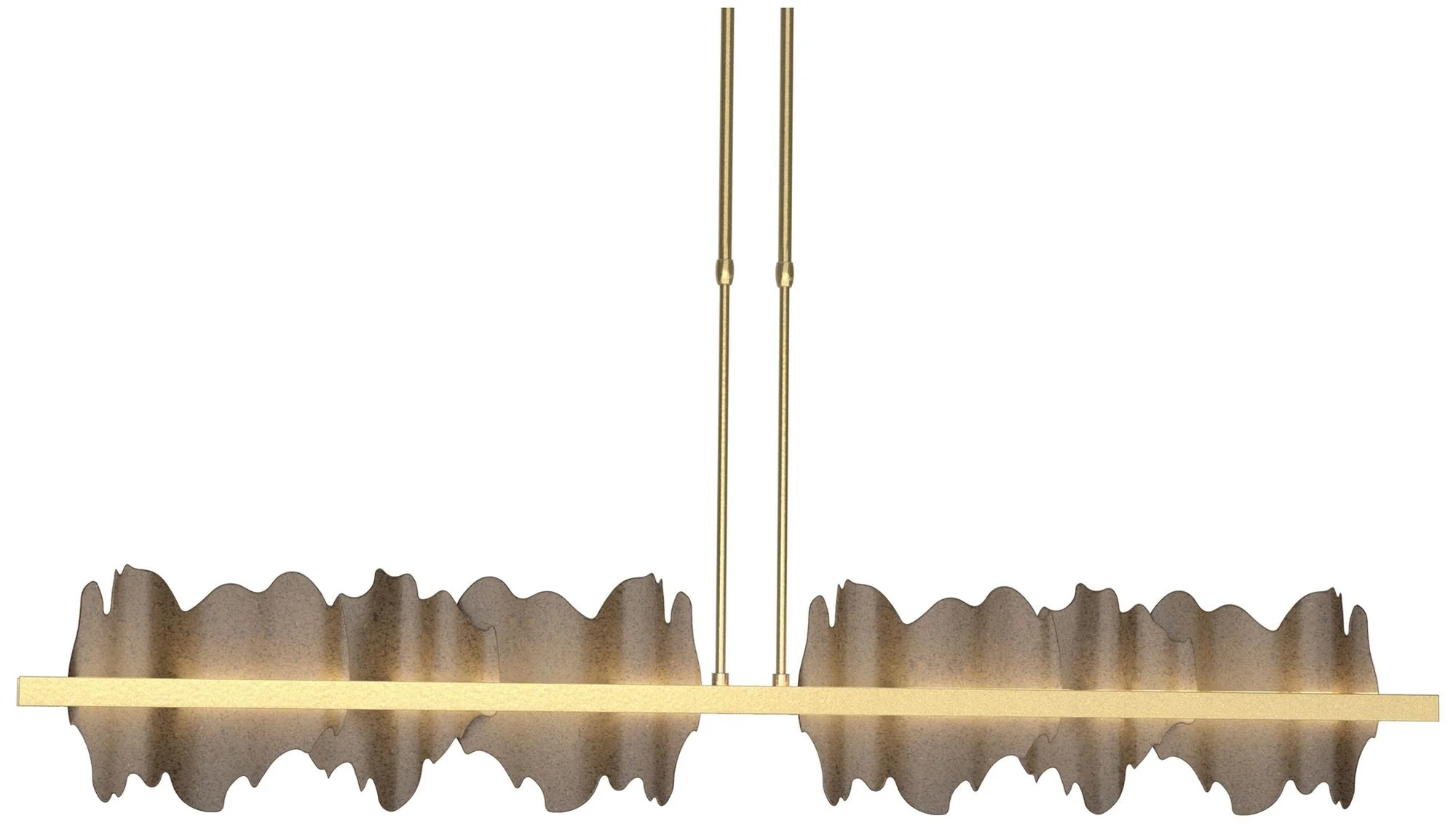 Hildene 51.9"W Bronze Accented Large Modern Brass Long LED Pendant - Image 1