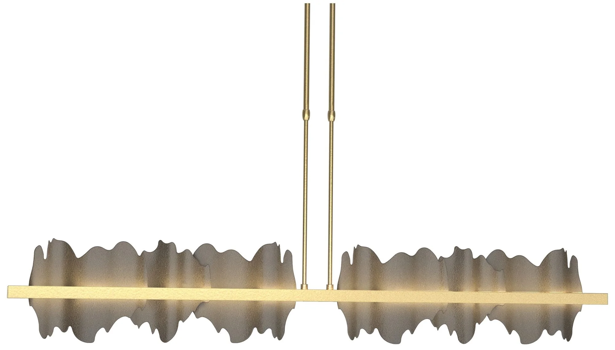 Hildene 51.9"W Dark Smoke Accented Large Modern Brass Long LED Pendant - Image 1