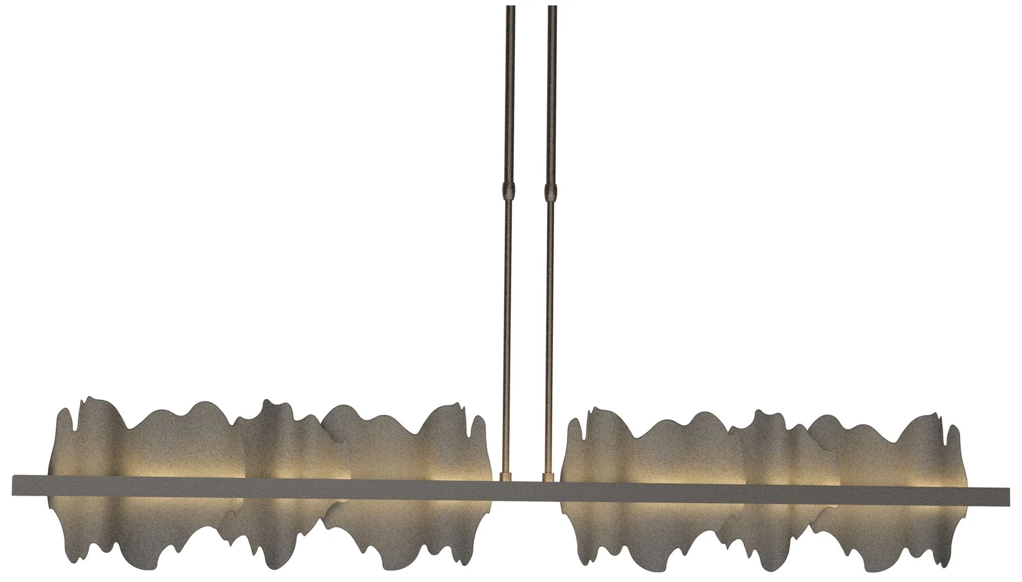 Hildene 51.9"W Iron Accented Large Oiled Bronze Short Height LED Penda - Image 1