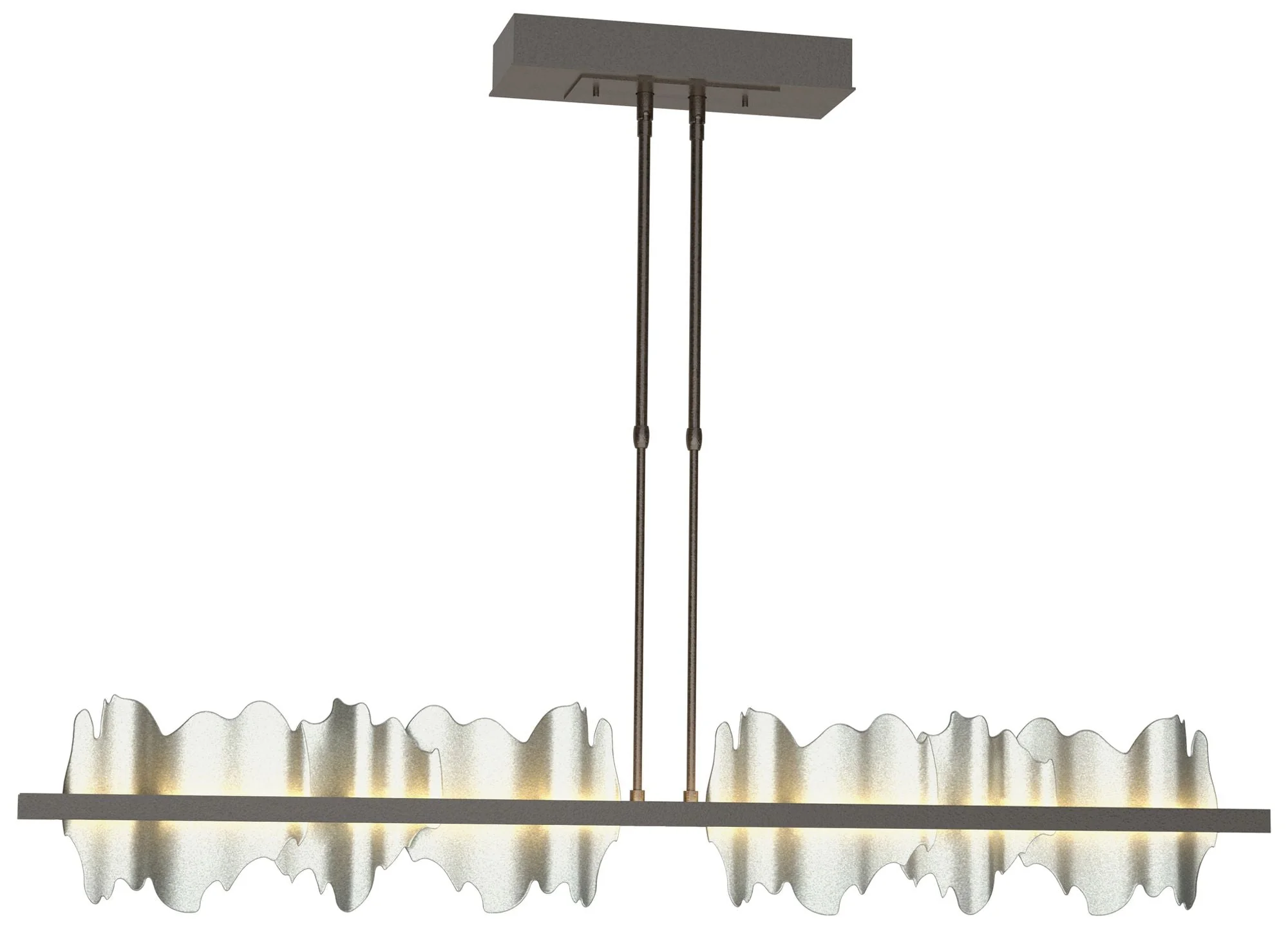 Hildene 51.9"W Large Oil Rubbed Bronze And Platinum LED Pendant - Image 1