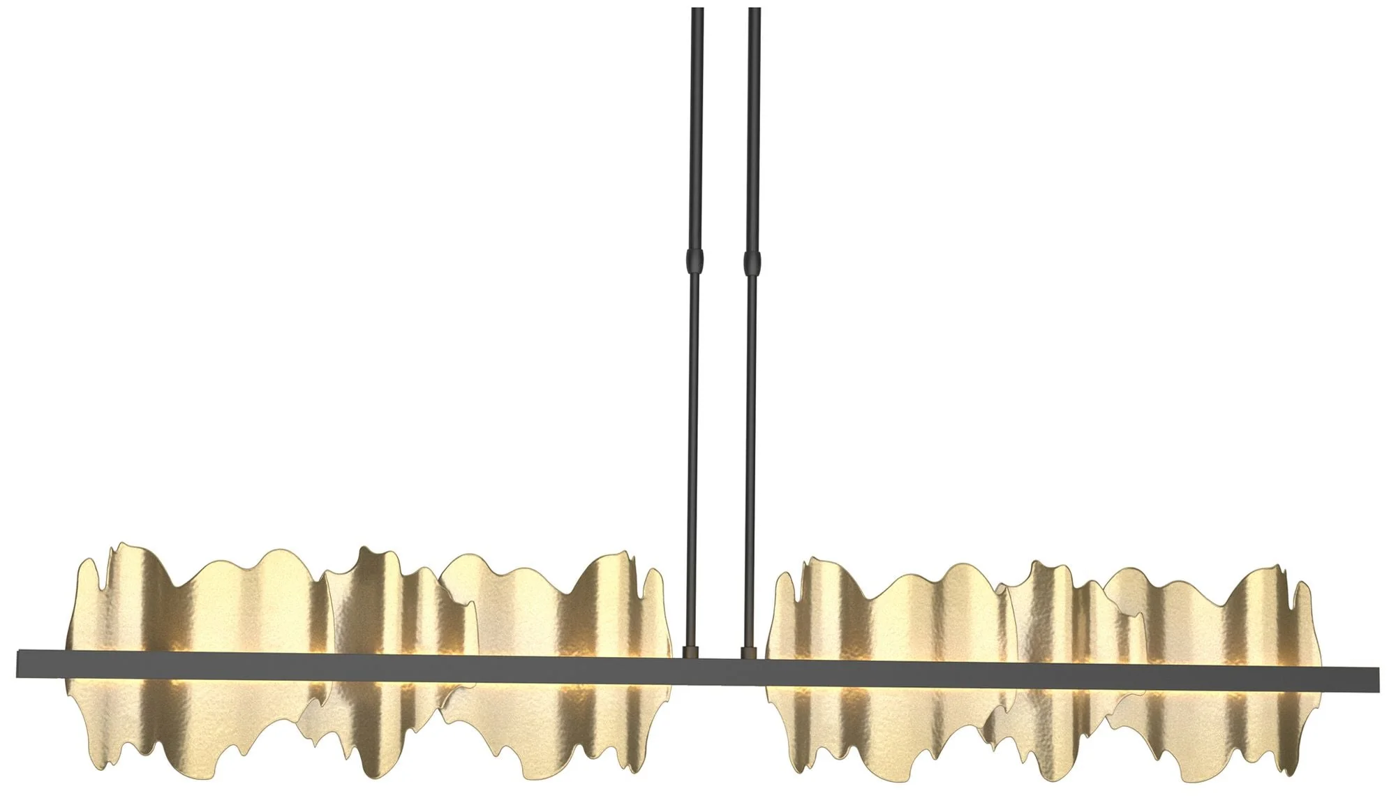 Hildene 51.9"W Modern Brass Accented Large Black Short Height LED Pend - Image 1