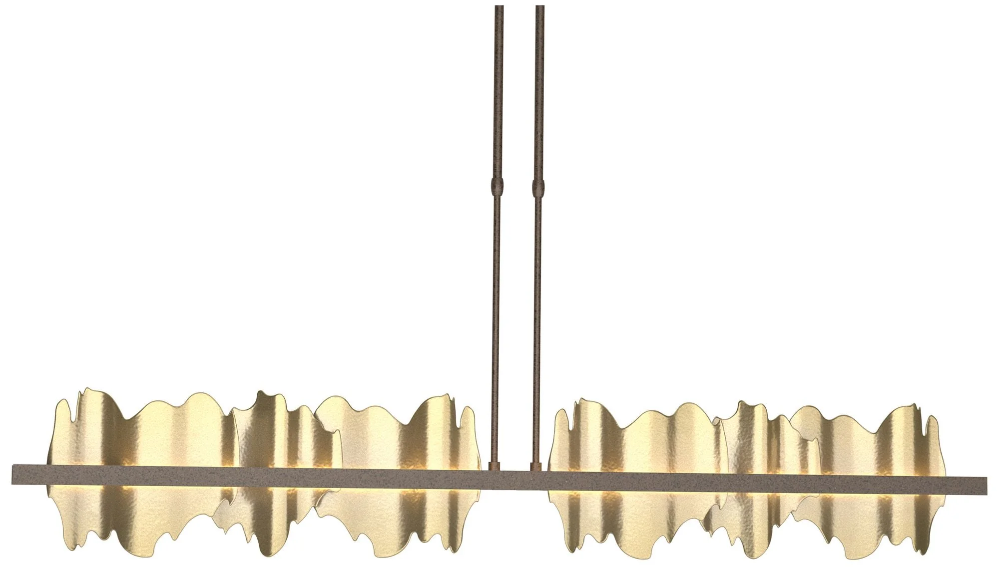 Hildene 51.9"W Modern Brass Accented Large Bronze Long LED Pendant - Image 1
