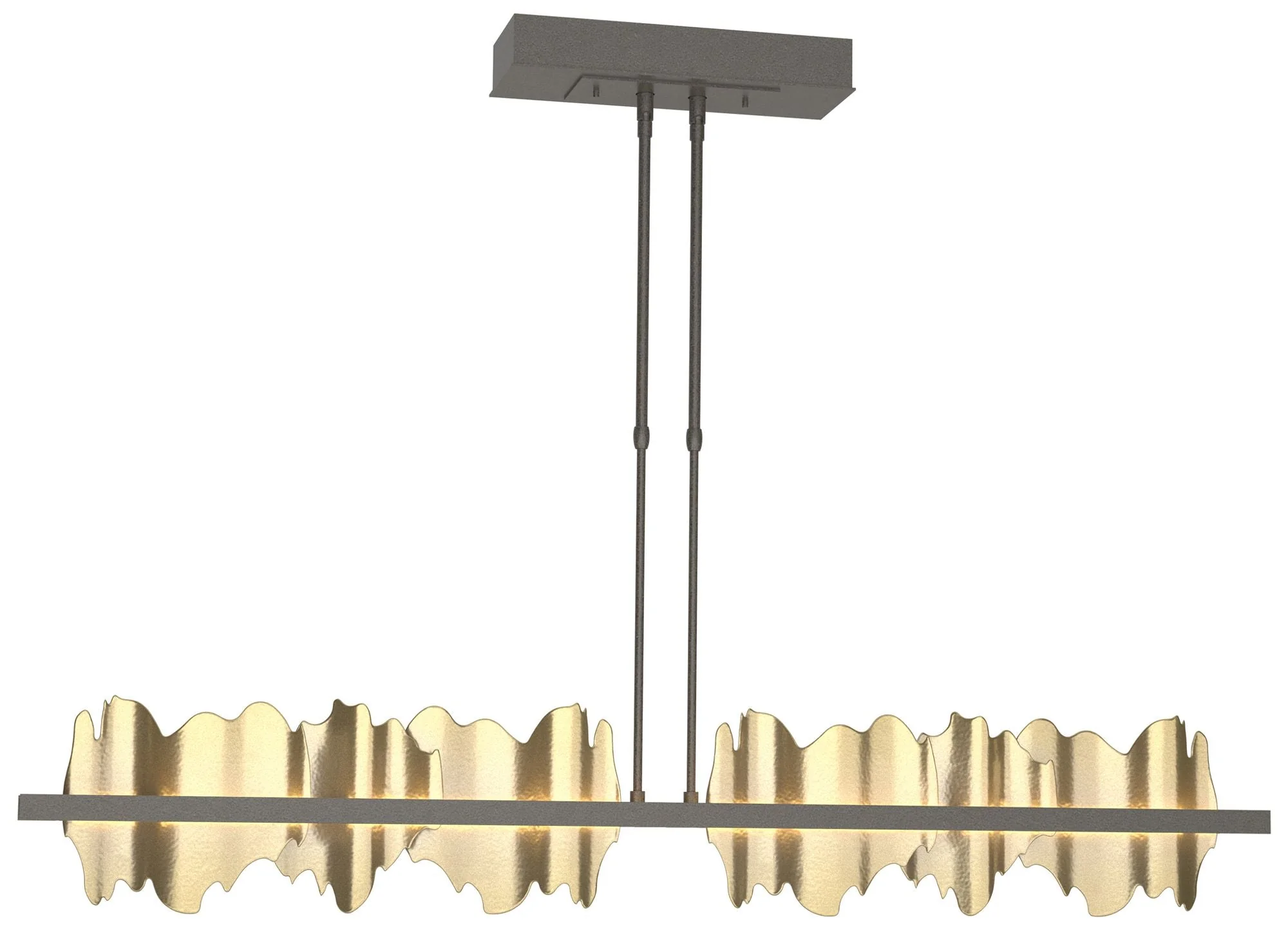 Hildene 51.9"W Modern Brass Accented Large Dark Smoke Standard LED Pen - Image 1