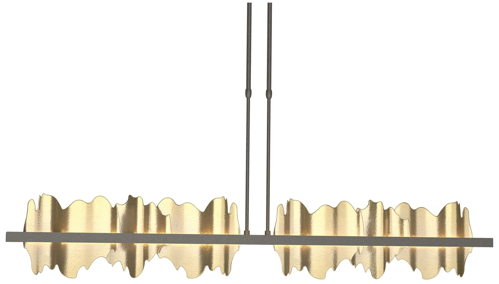 Hildene 51.9"W Modern Brass Accented Large Smoke Short Height LED Pend - Image 1