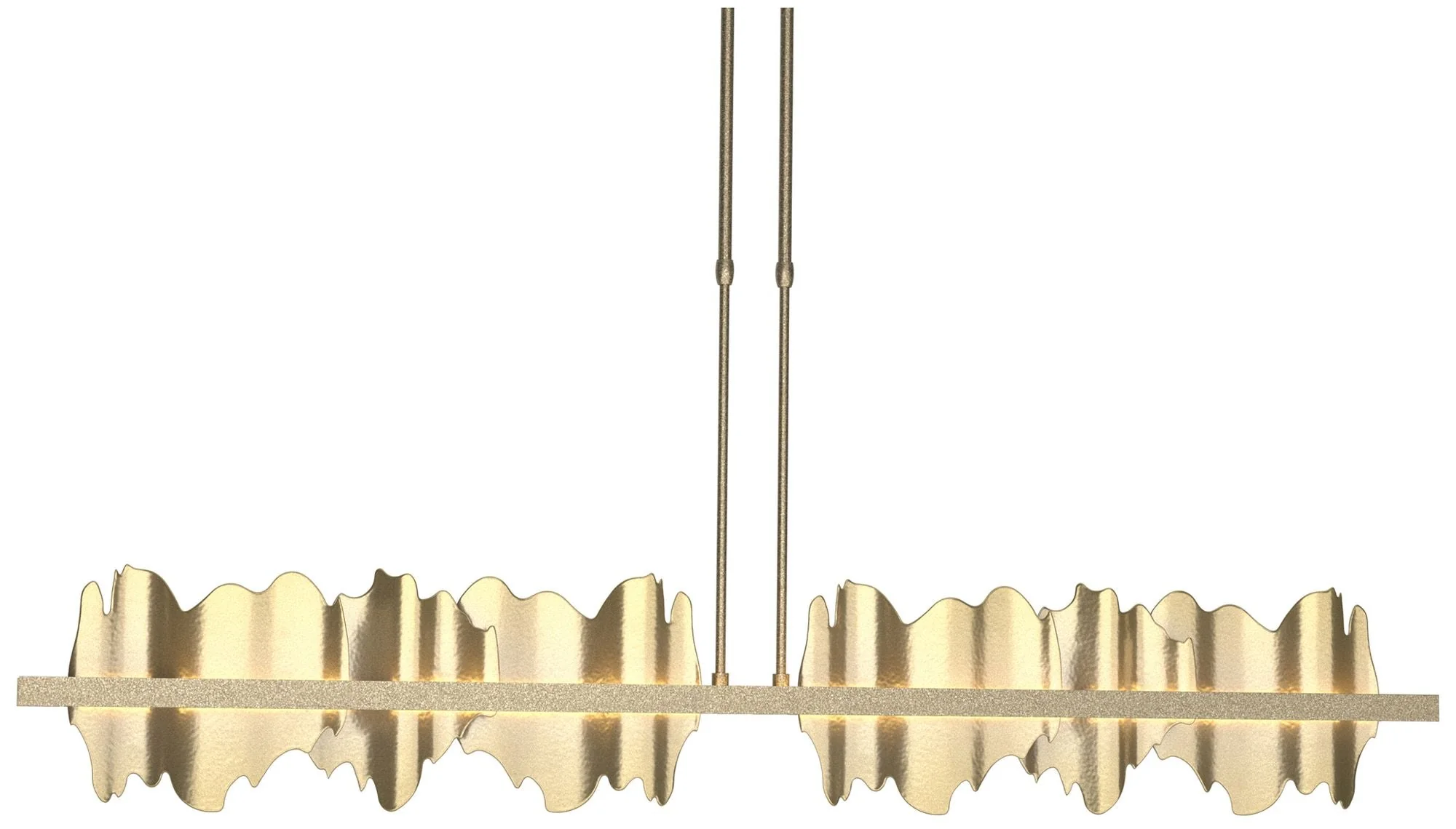 Hildene 51.9"W Modern Brass Accented Large Soft Gold Long LED Pendant - Image 1