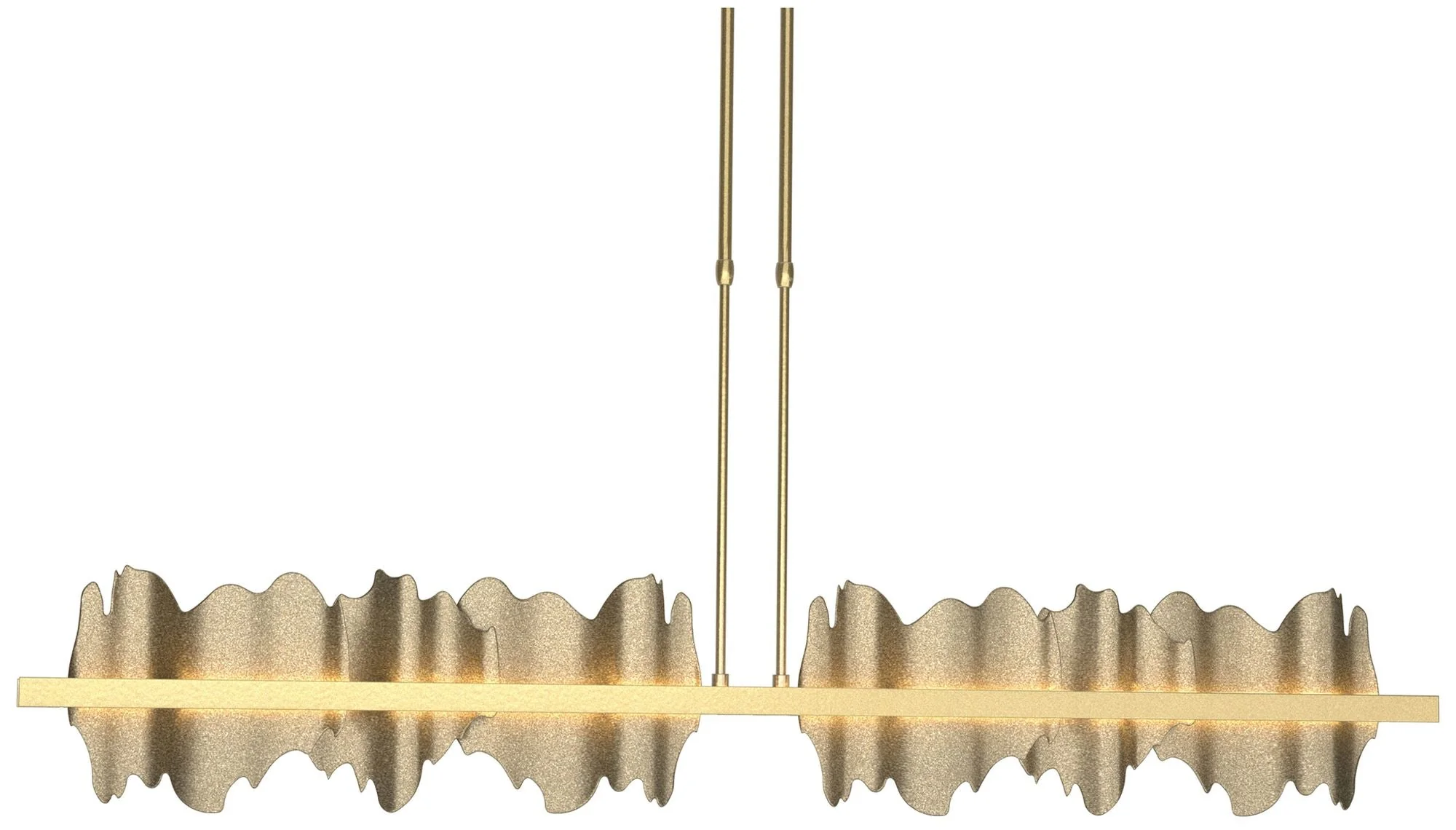 Hildene 51.9"W Soft Gold Accented Large Brass Short Height LED Pendant - Image 1