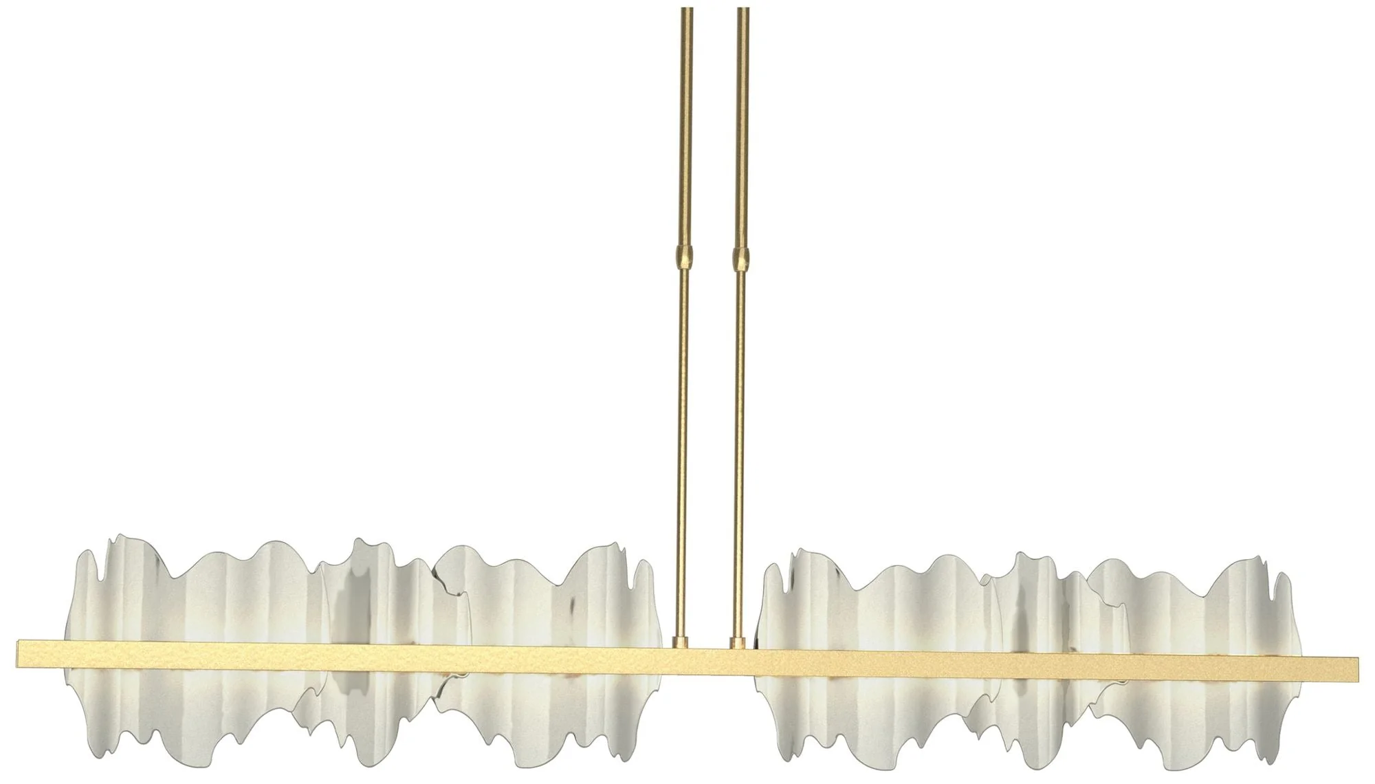 Hildene 51.9"W Sterling Accented Large Brass Short Height LED Pendant - Image 1