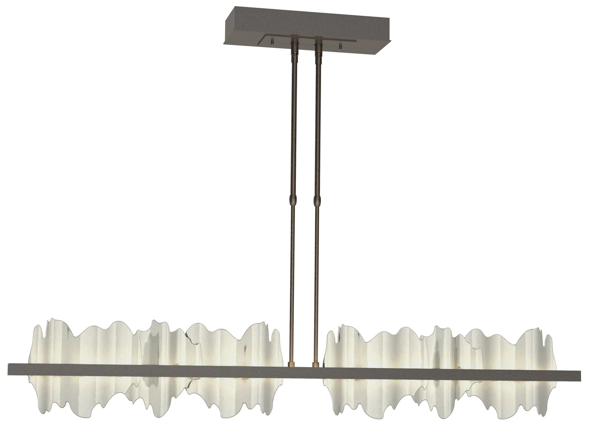 Hildene 51.9"W Sterling Accented Large Oiled Bronze Standard LED Penda - Image 1